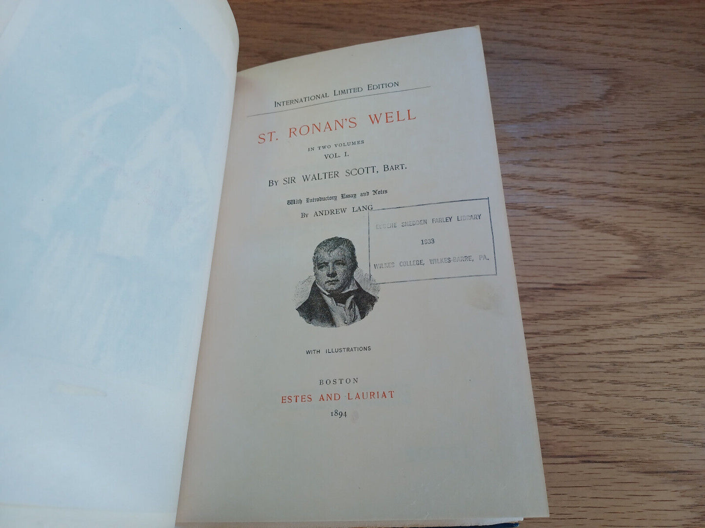 St Ronan'S Well Vol I Sir Walter Scott 1894 International Limited Ed