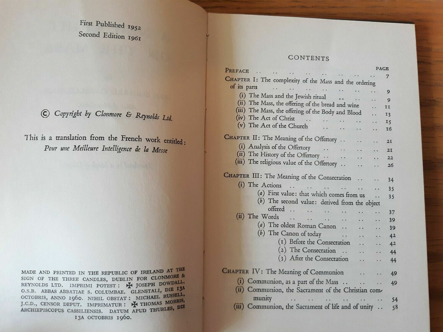 A new light on the Mass Hardcover 1961 by Bernard Capelle (Author)