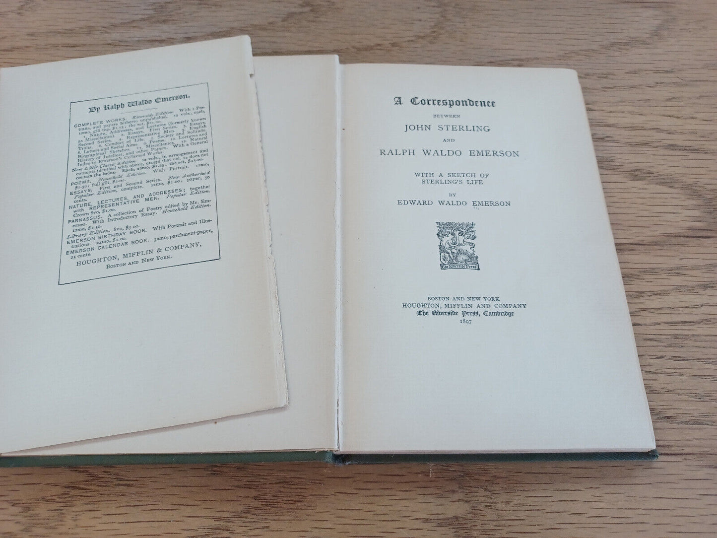 A Correspondence Between John Sterling And Ralph Waldo Emerson 1897