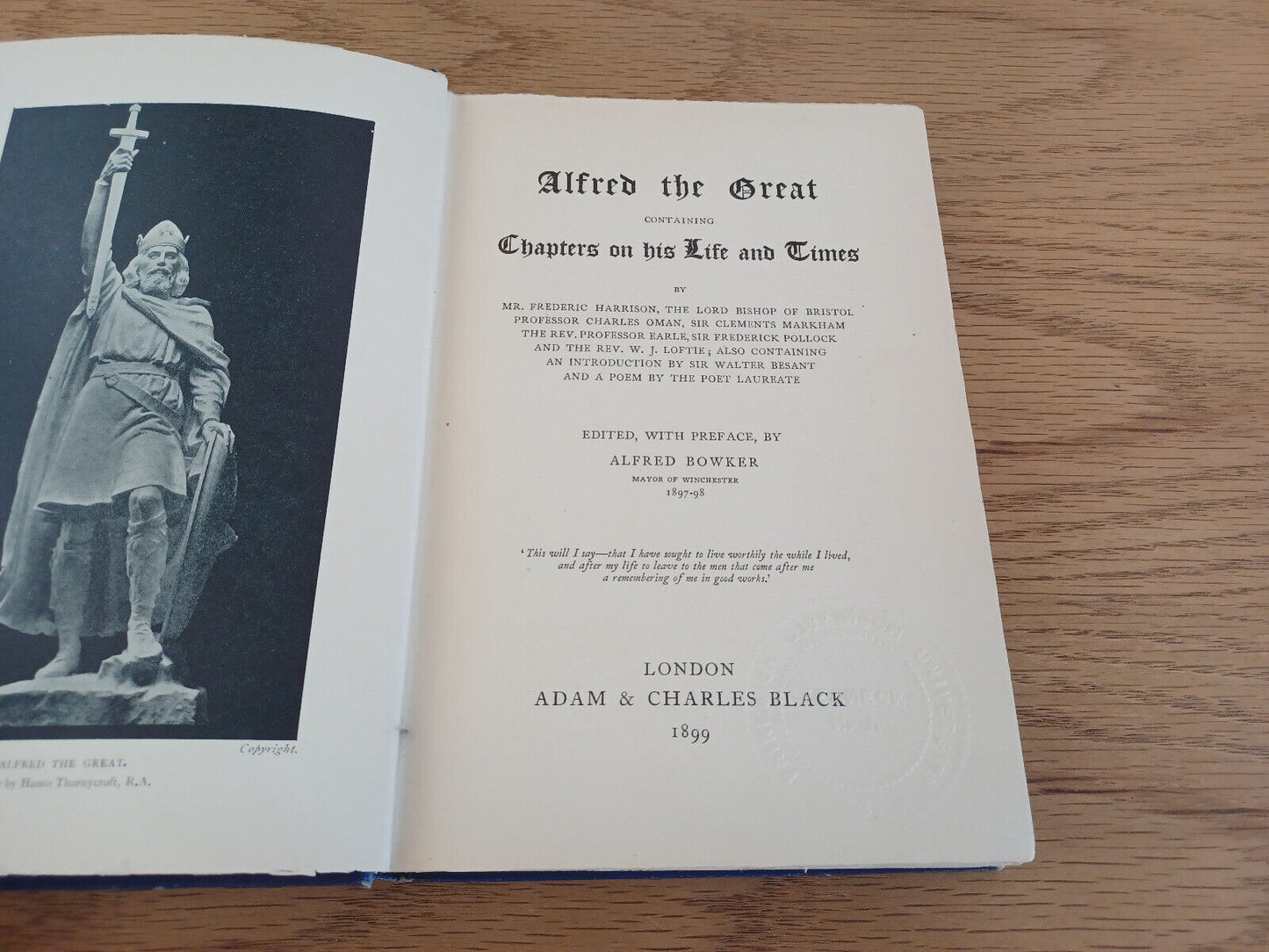 Alfred The Great Chapters On His Life And Times Alfred Bowker 1899