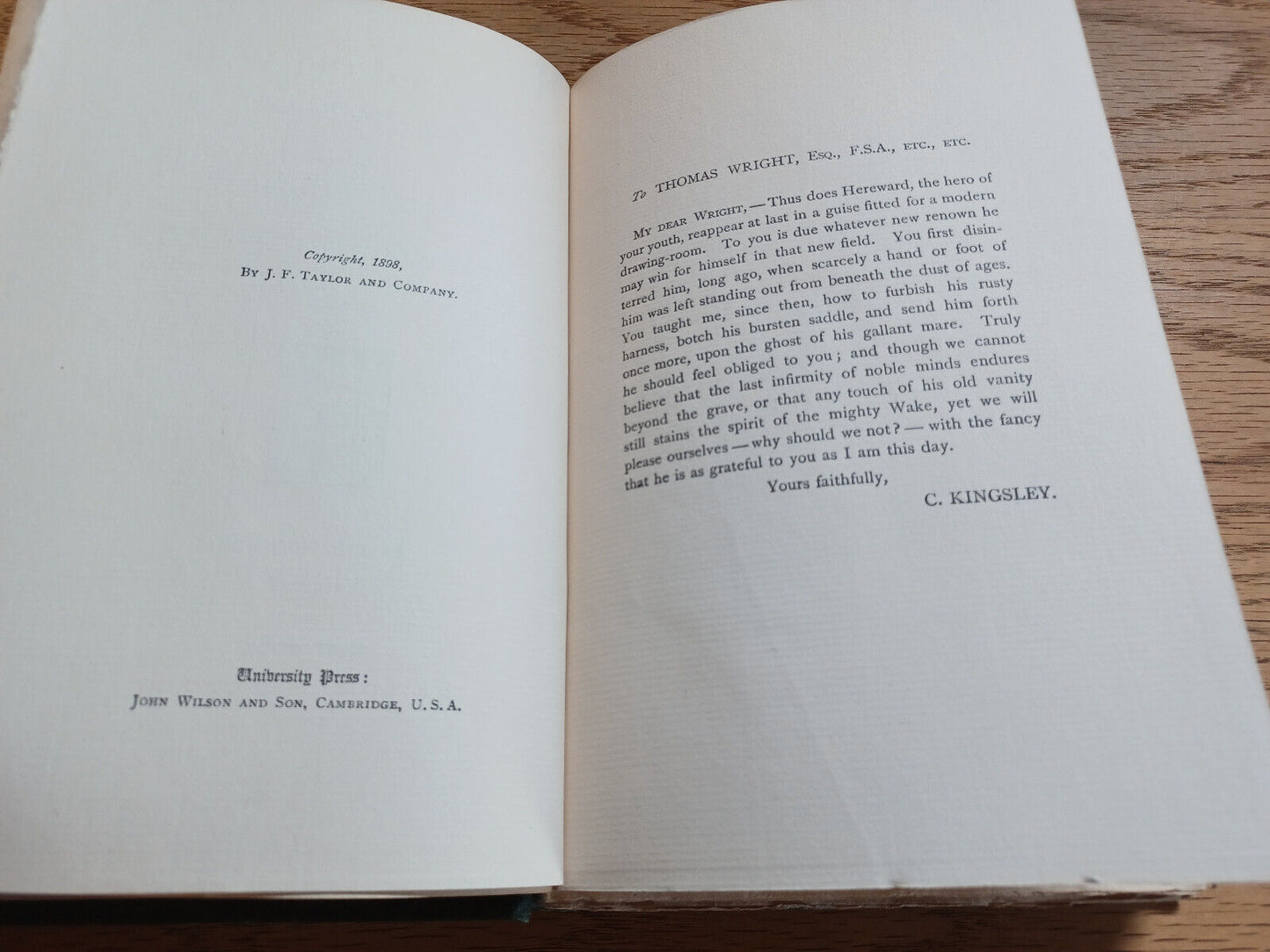 Hereward The Wake Charles Kingsley Vol I 1900 Chester Ed