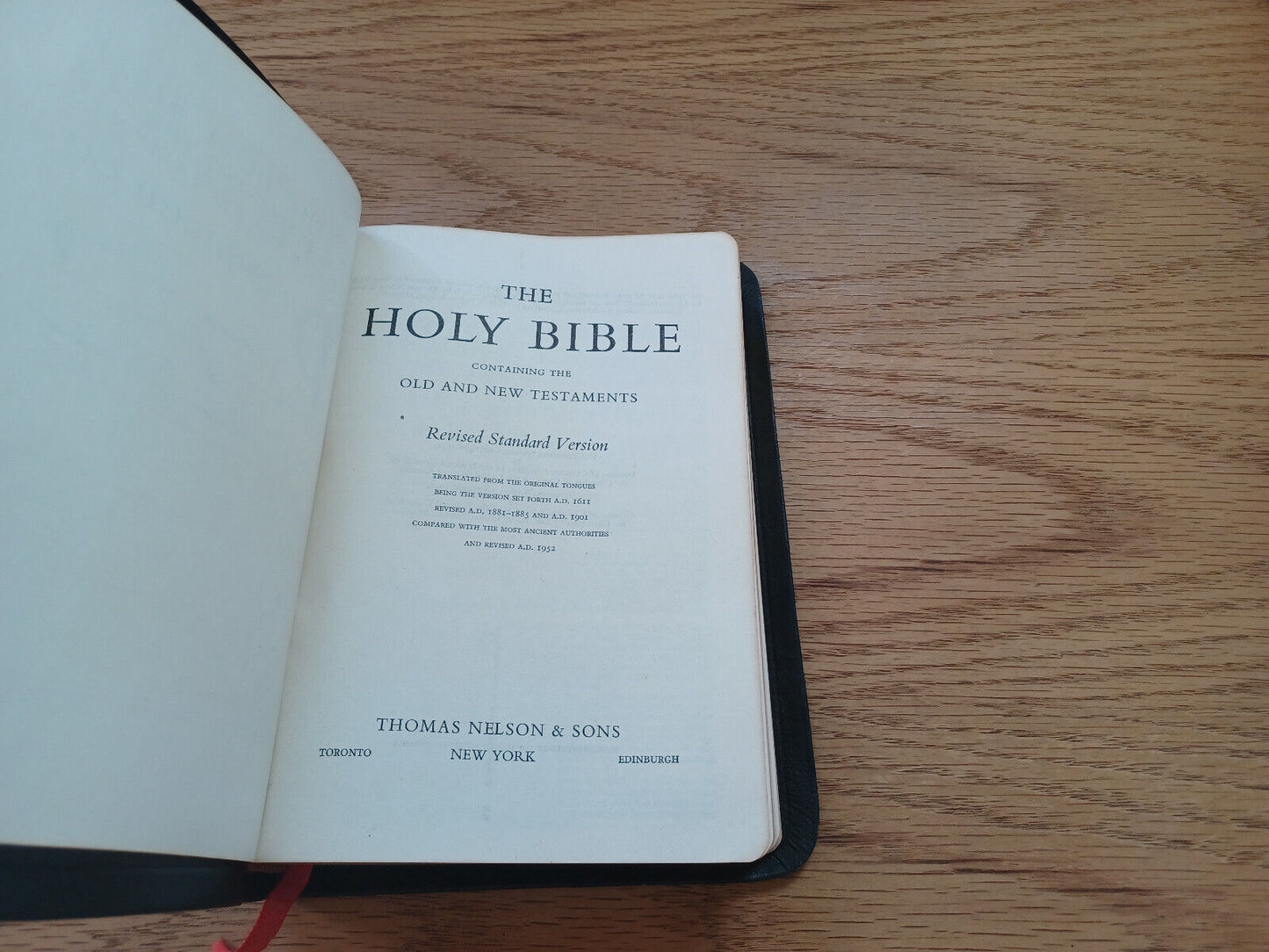 Holy Bible Revised Standard Version 1952 Leather Thomas Nelson & Sons