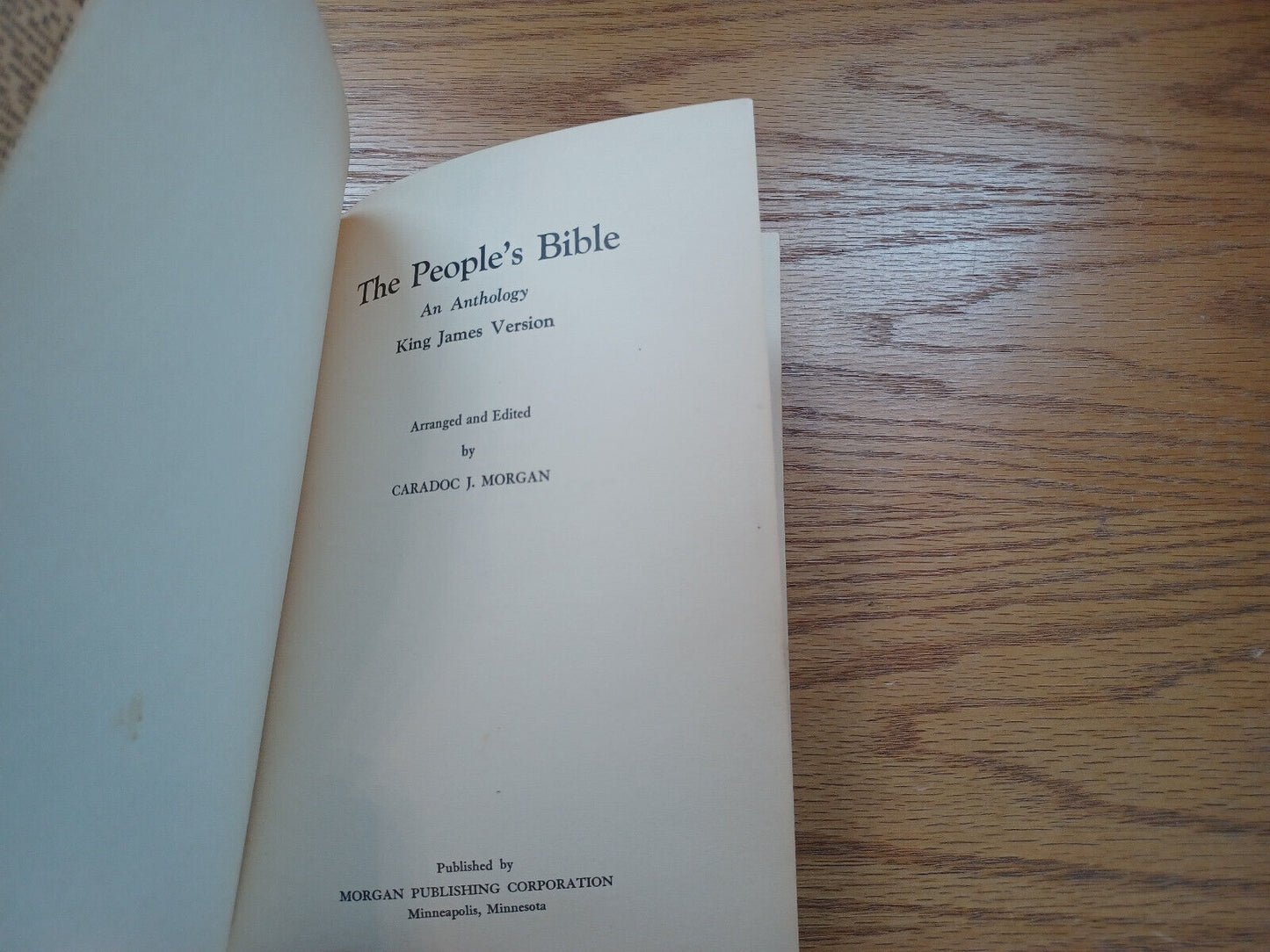 The Peoples Bible An Anthology King James Version 1938 By Caradoc Morgan