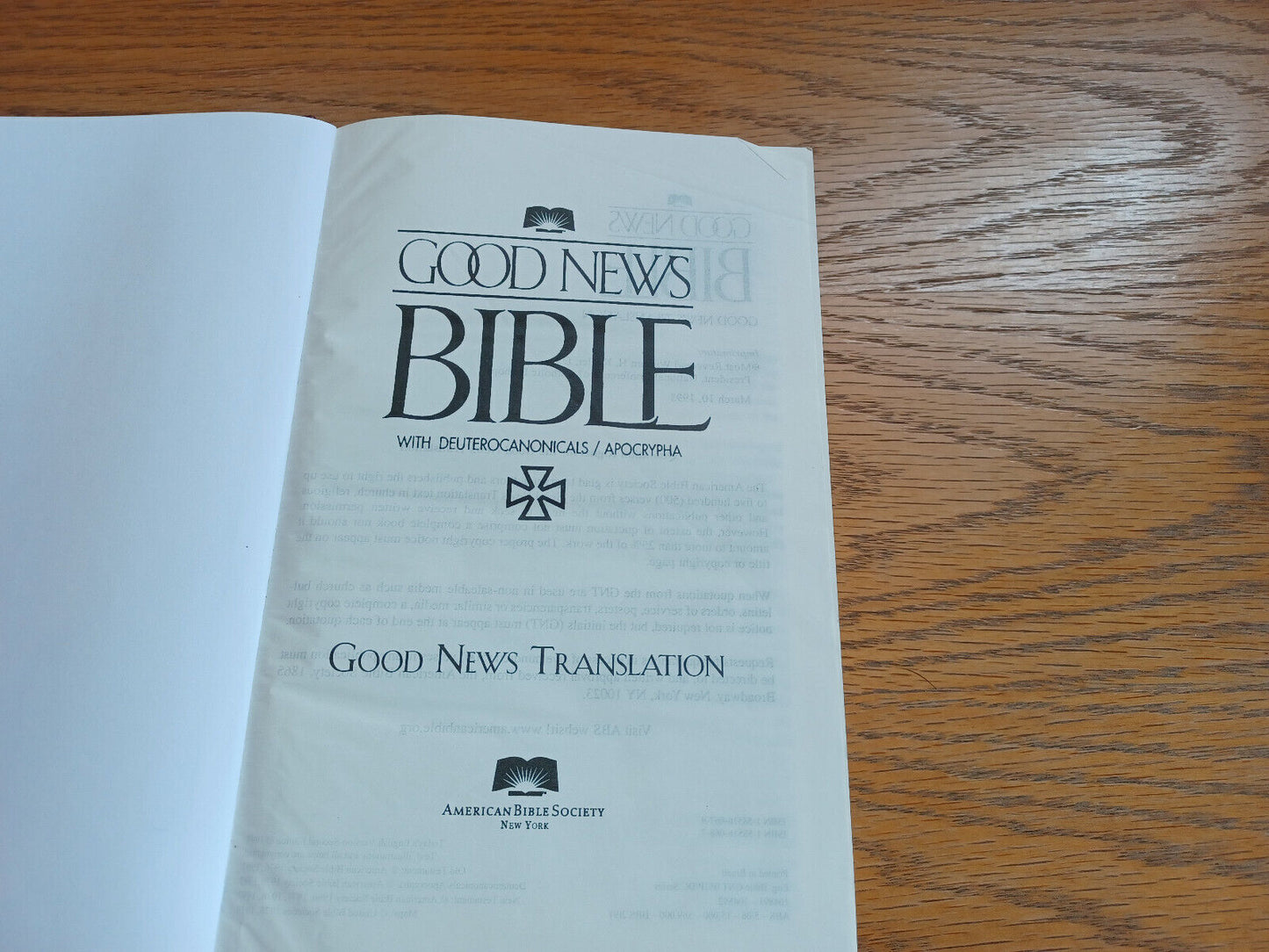 Good News Bible With Deuterocanonicals/Apocrypha 1993 Hardcover American Bible S