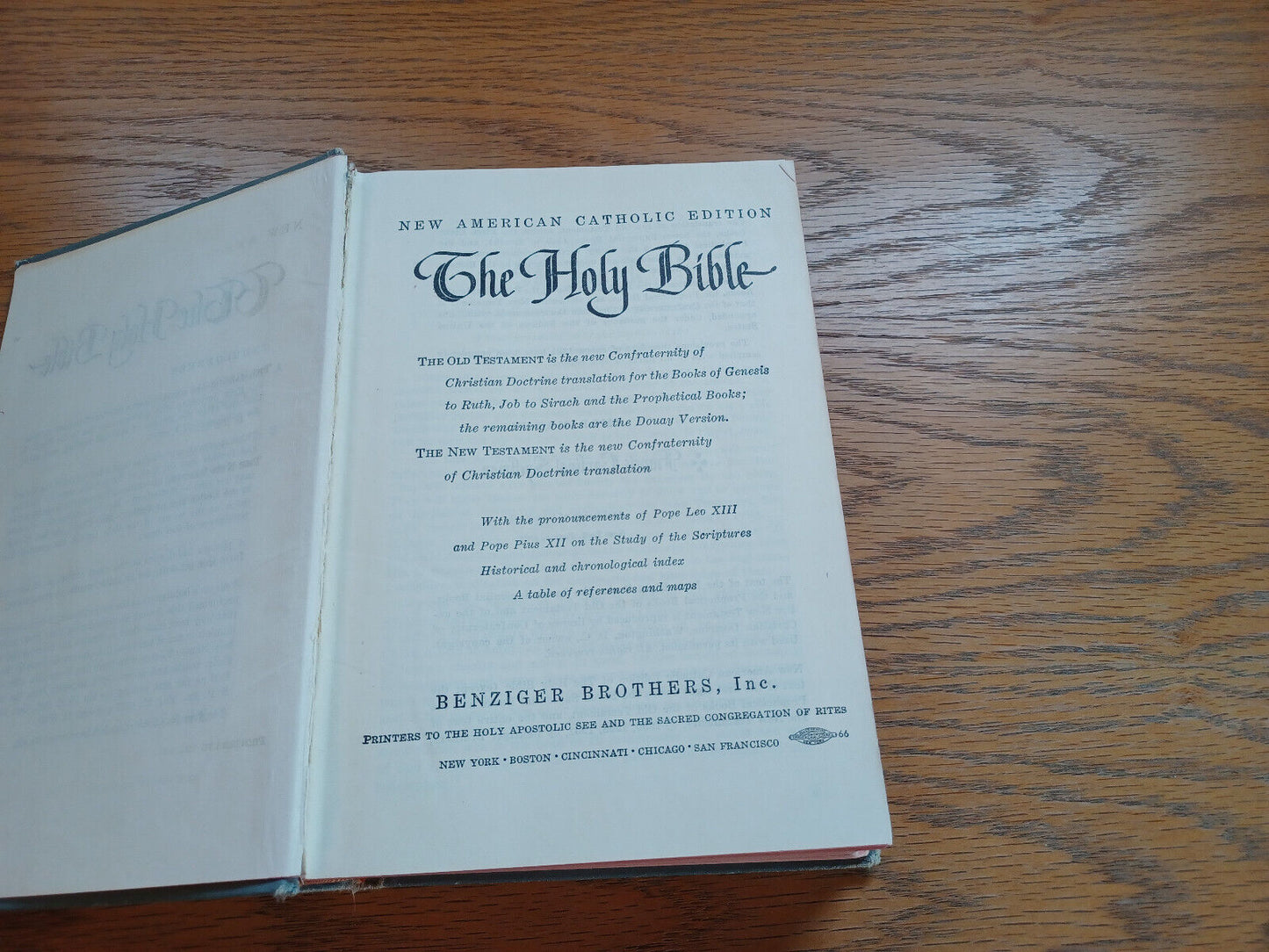 The Holy Bible Confraternity Version New American Catholic Edition 1961