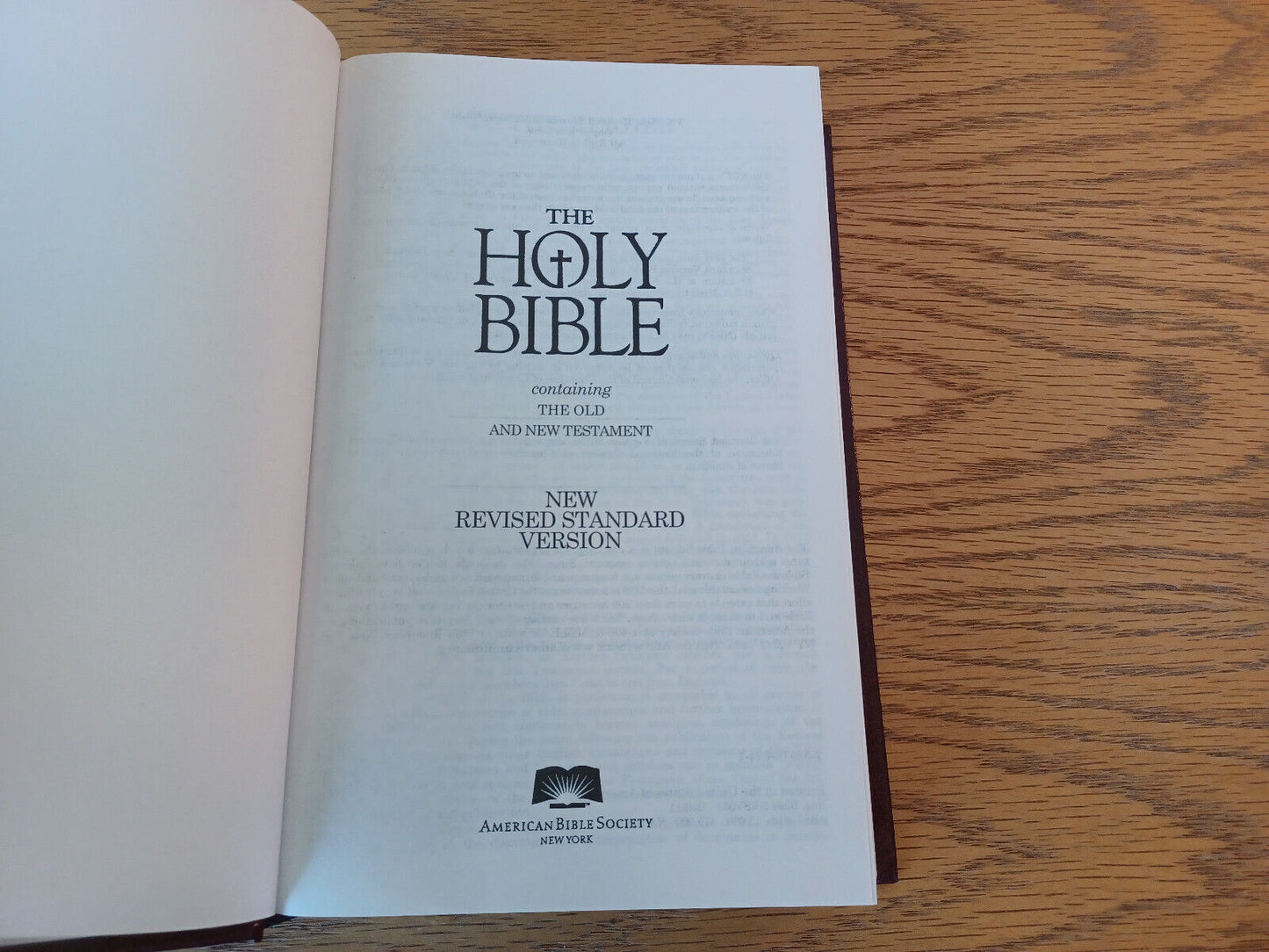 Holy Bible New Revised Standard Version American Bible Society Hardcover I