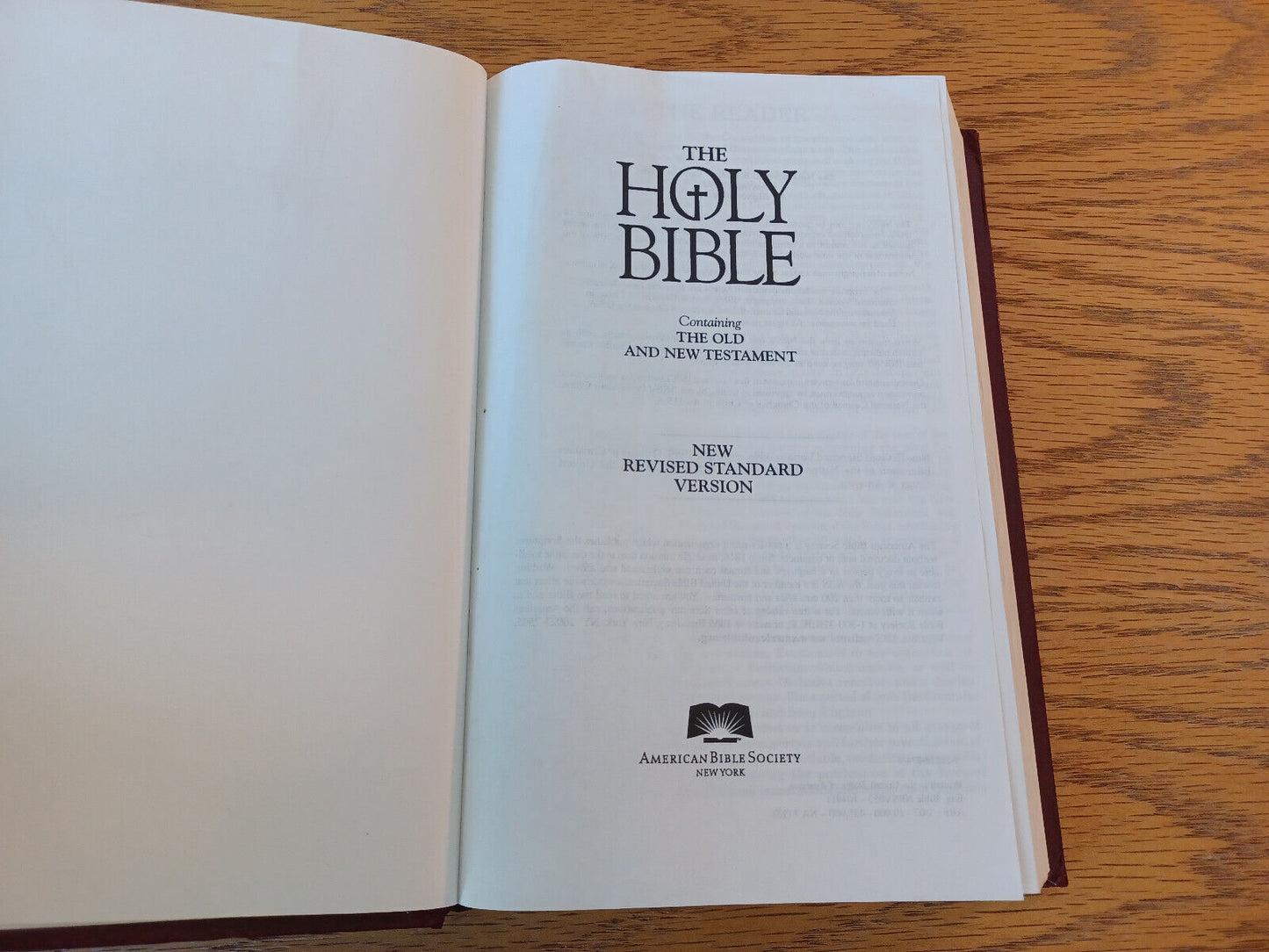 Holy Bible New Revised Standard Version American Bible Society Hardcover D