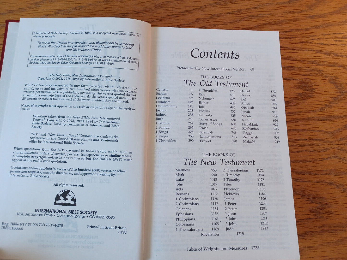 Holy Bible New International Version International Bible Society 1984 Hardcover