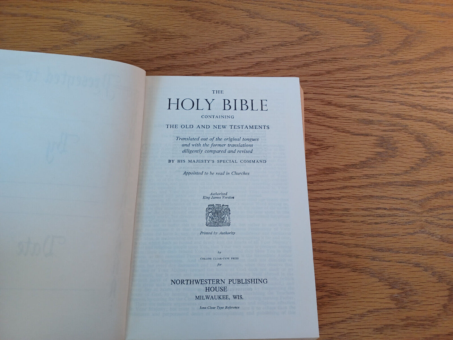 Holy Bible King James Version 1957 Northwestern Publishing House Hardcover Colli