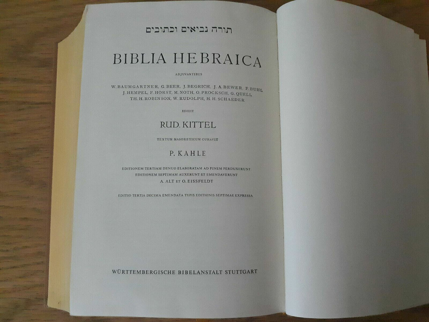 Biblia Hebraica by Rudolf Kittel 1962