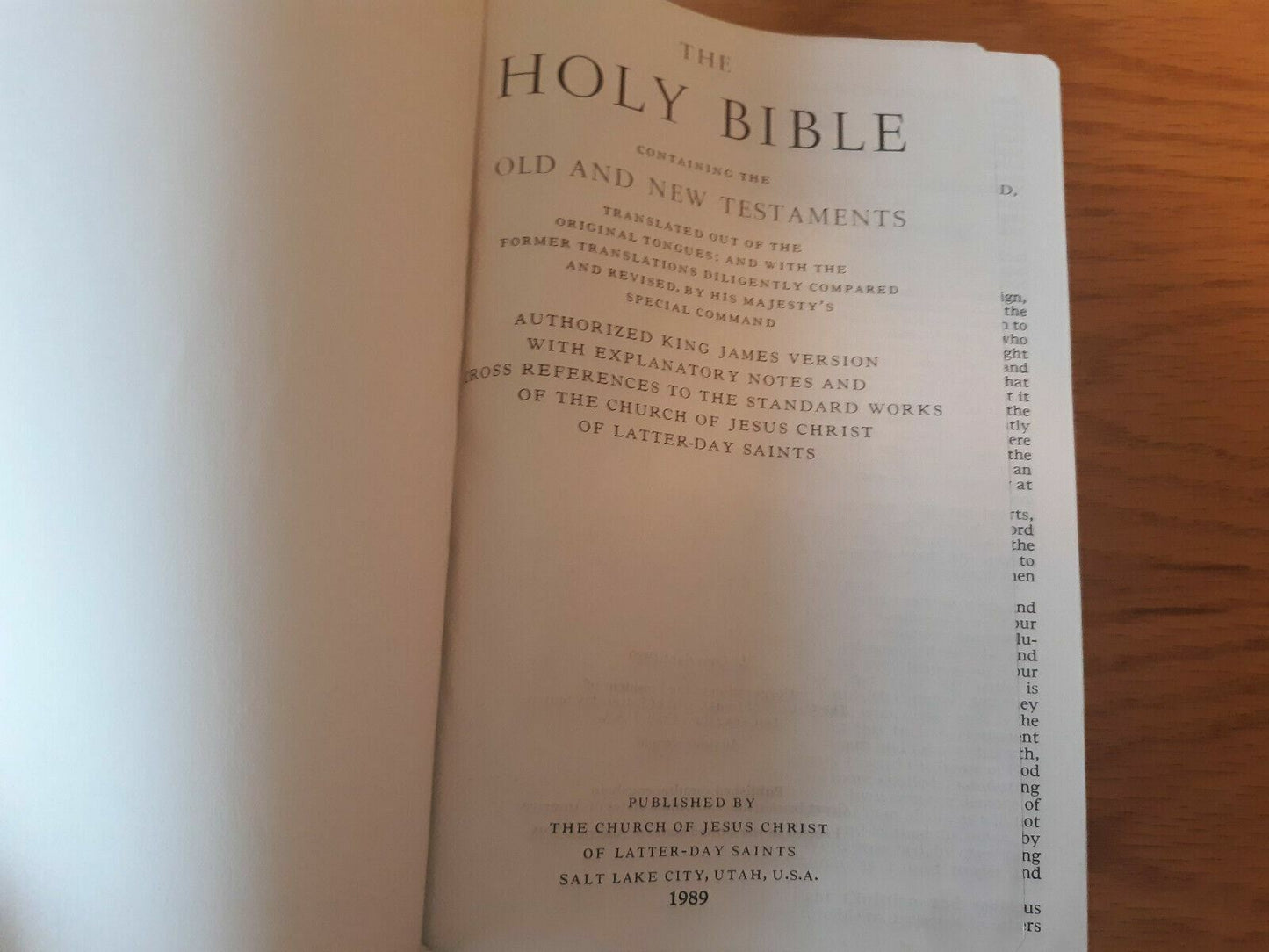 THE HOLY BIBLE - King James Version (KJV) - 1989 - Mormon - Latter-day Saints