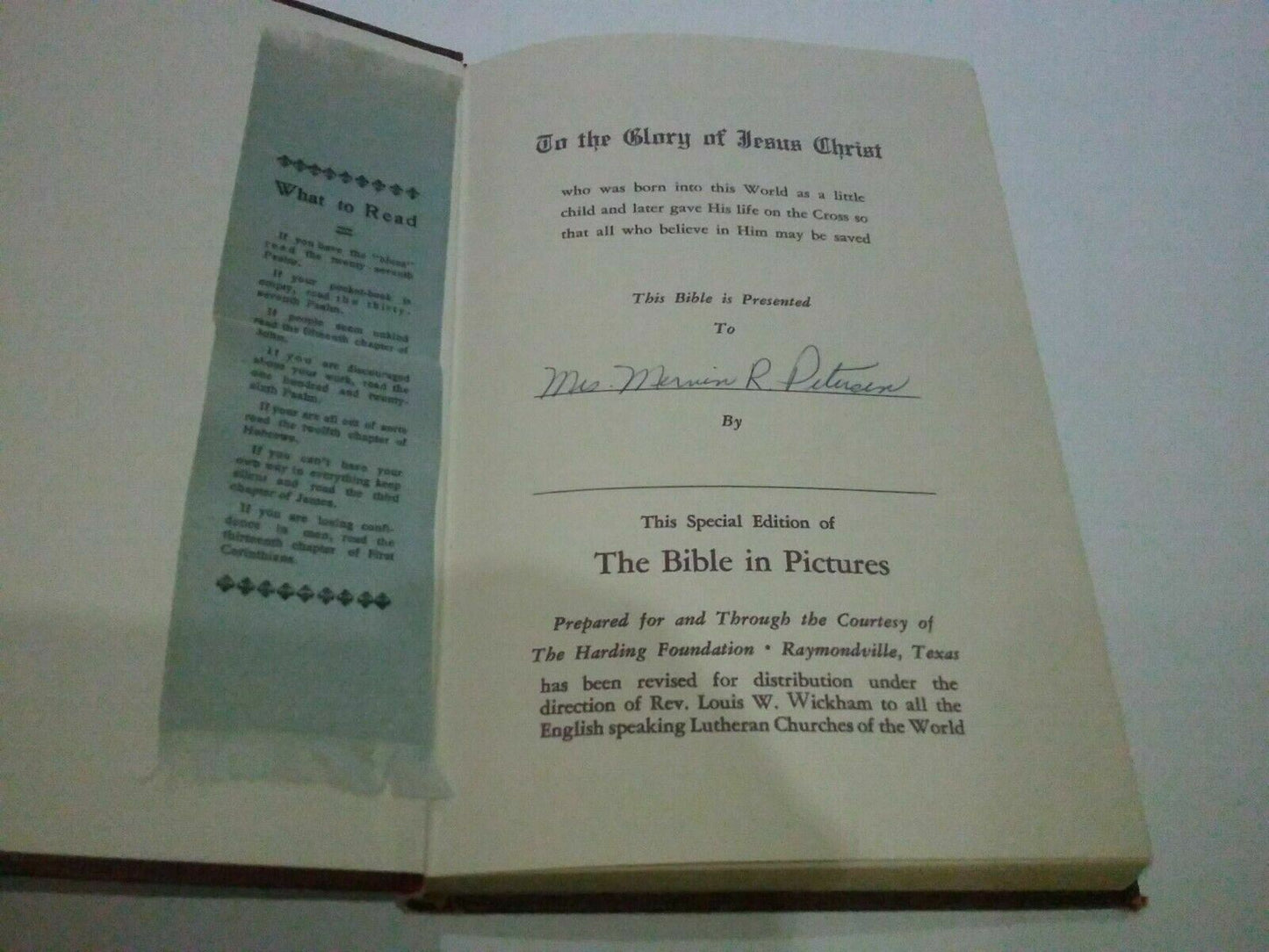 The Bible in Pictures 1952 Ralph Kirby Greystone Press Presentation Edition