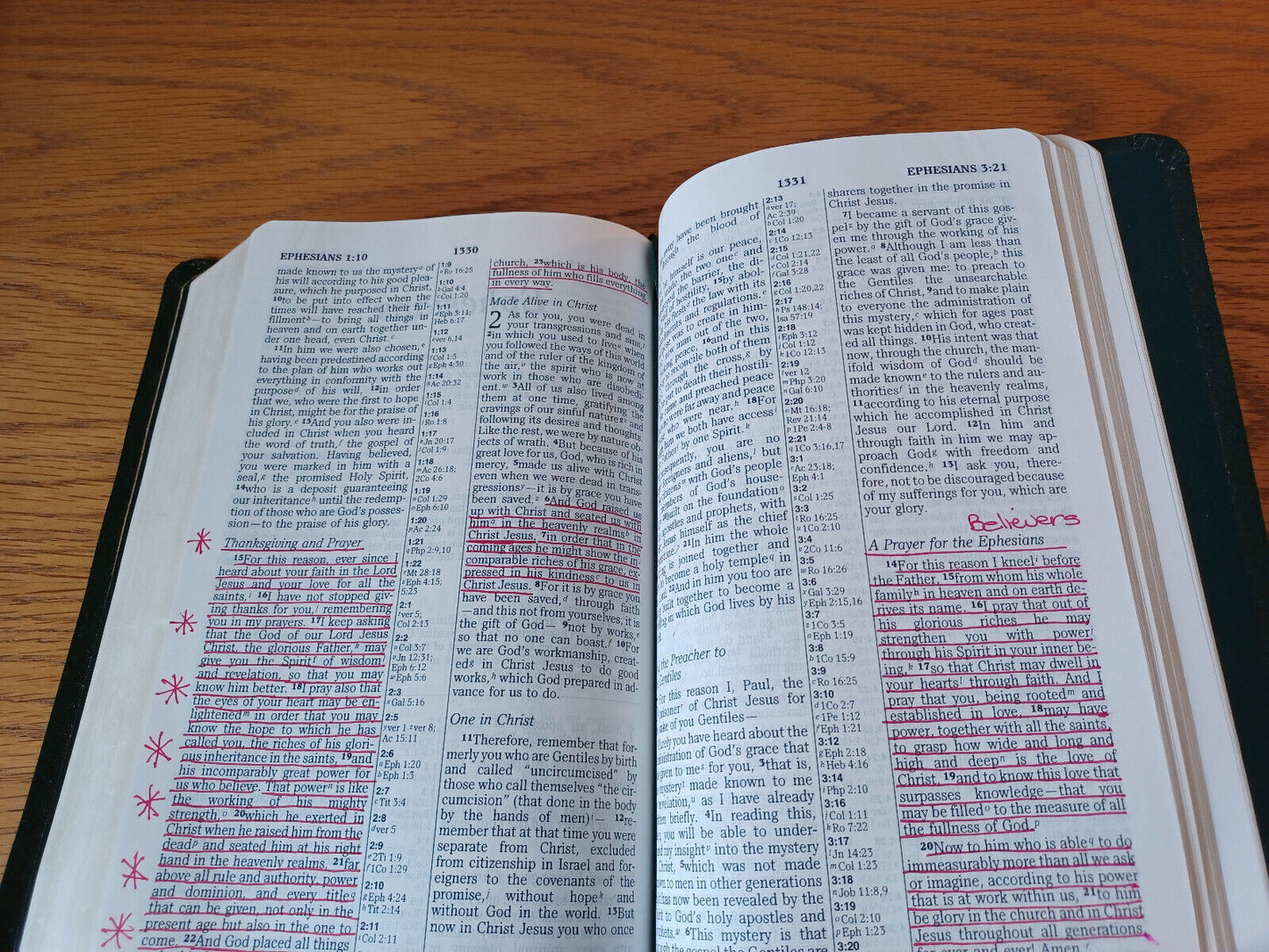 Holy Bible New International Version 1988 Bonded Leather Reference Edition Red L