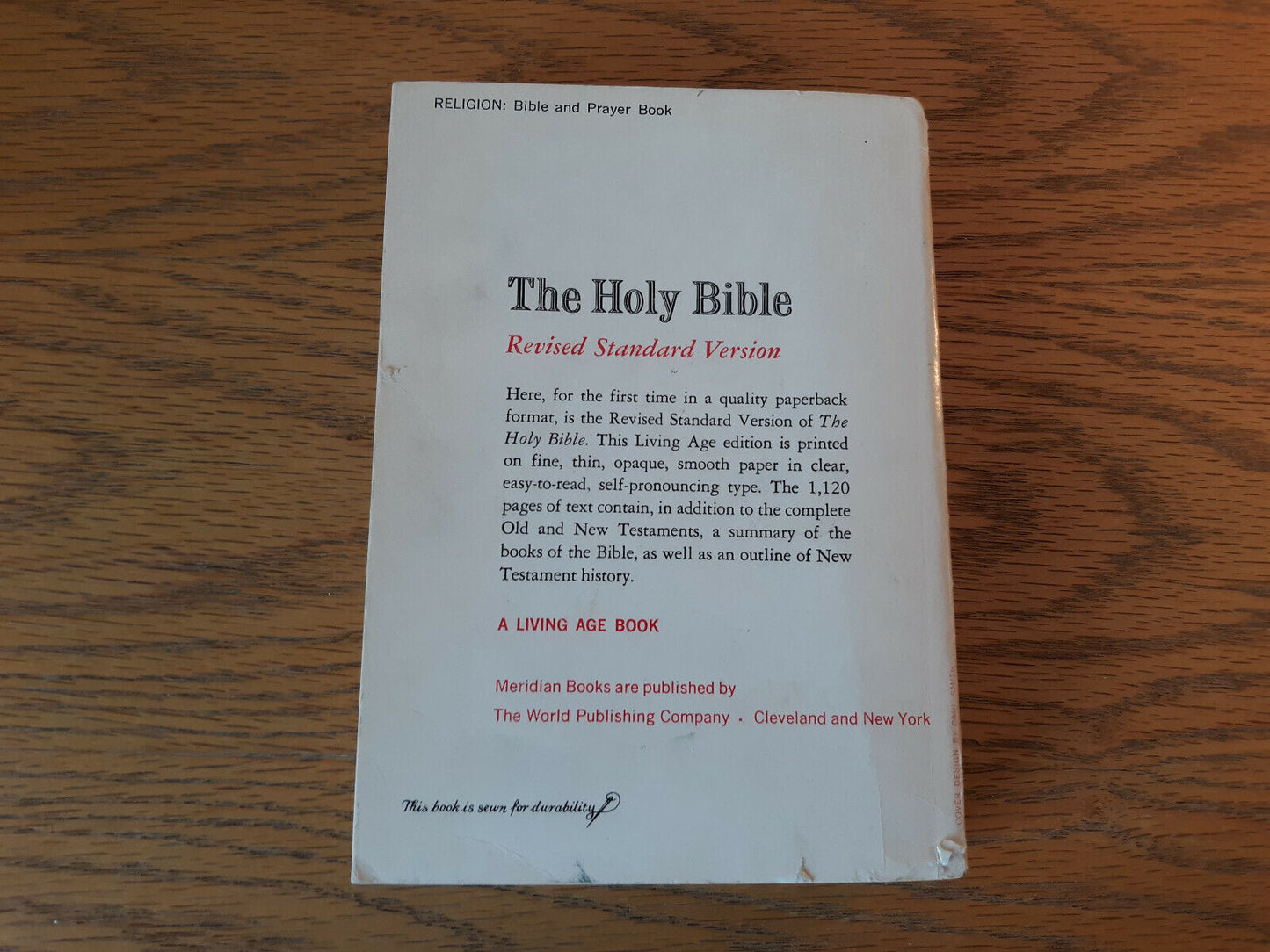 The Holy Bible Revised Standard Version Living Age 1962 Meridian Books