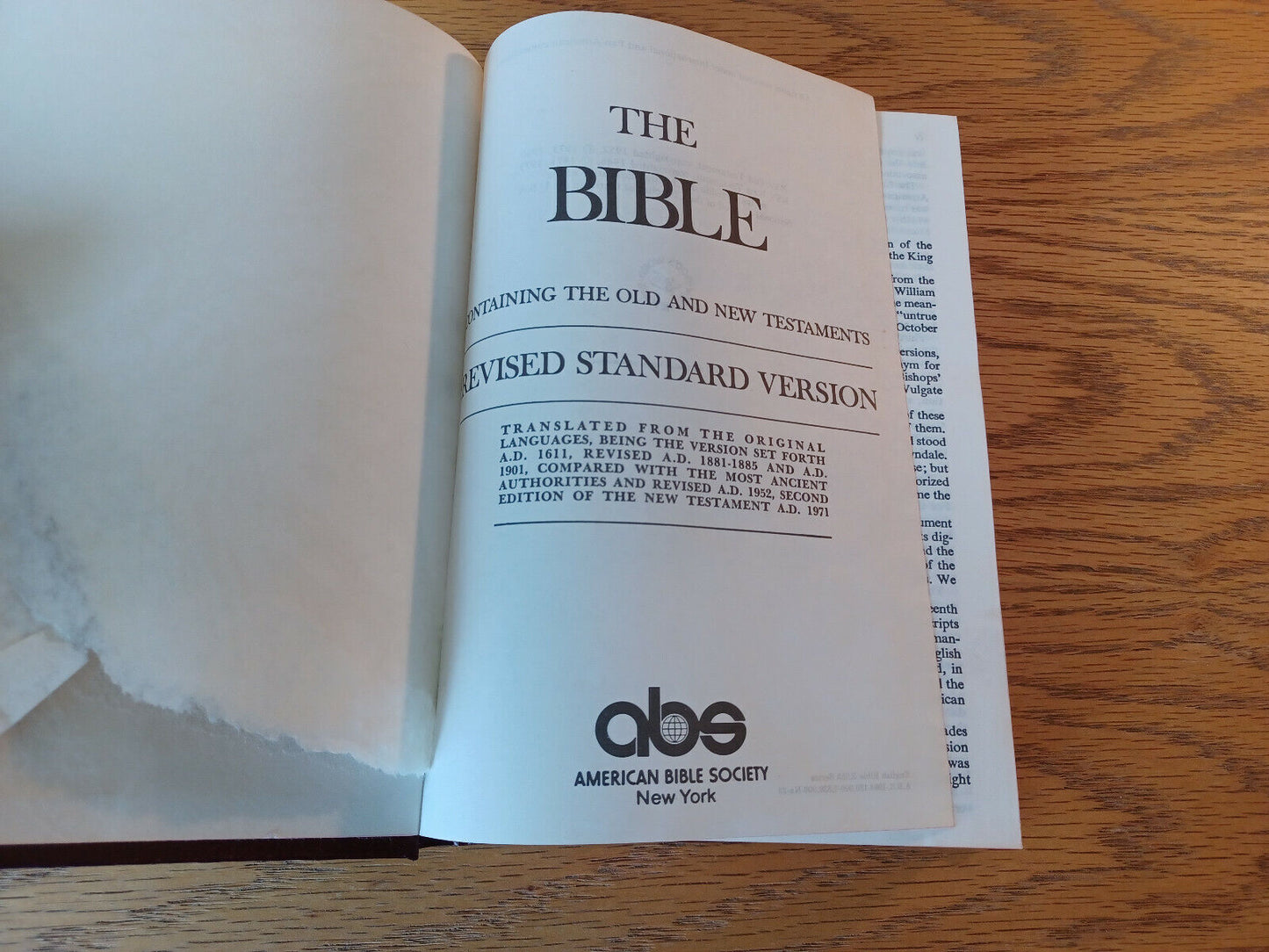 The Bible Revised Standard Version 1980 Hardcover American Bible Society