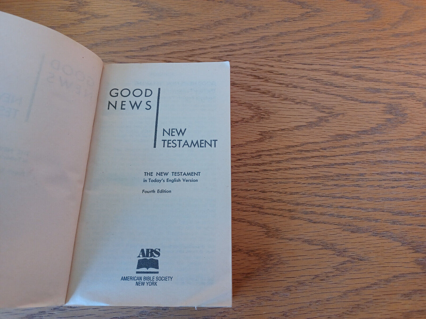 Good News New Testament Today's English Version 1992 Paperback American Bible So