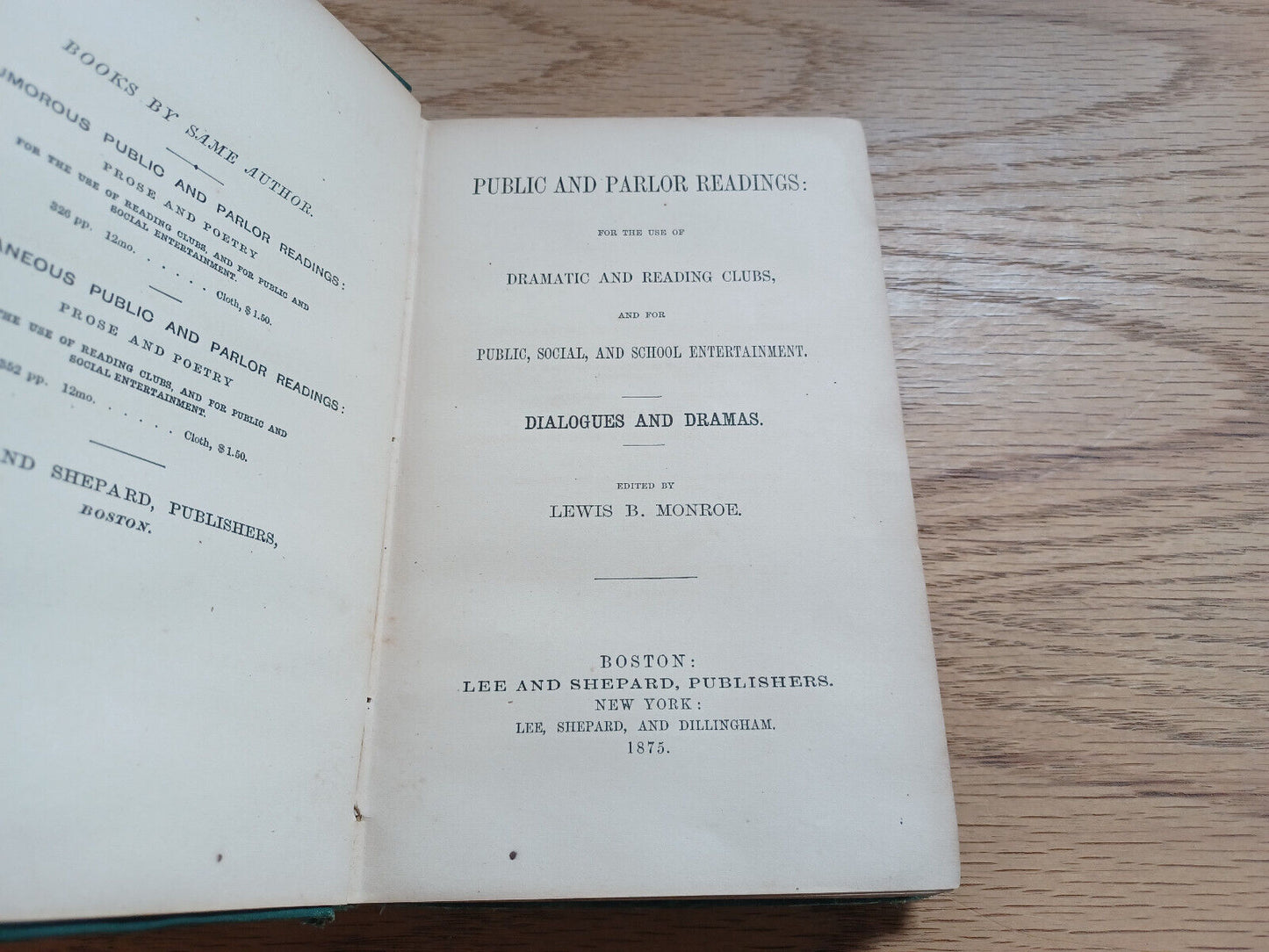 Public And Parlor Readings Dialogues And Dramas Lewis B Monroe 1875