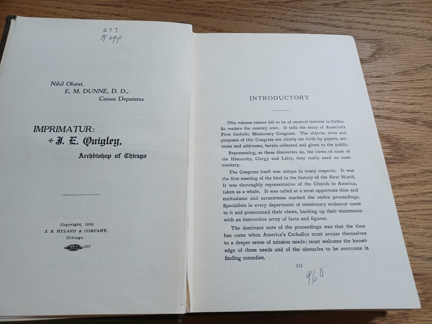 The First Catholic Missionary Congress Official Proceedings Francis Kelley 1909