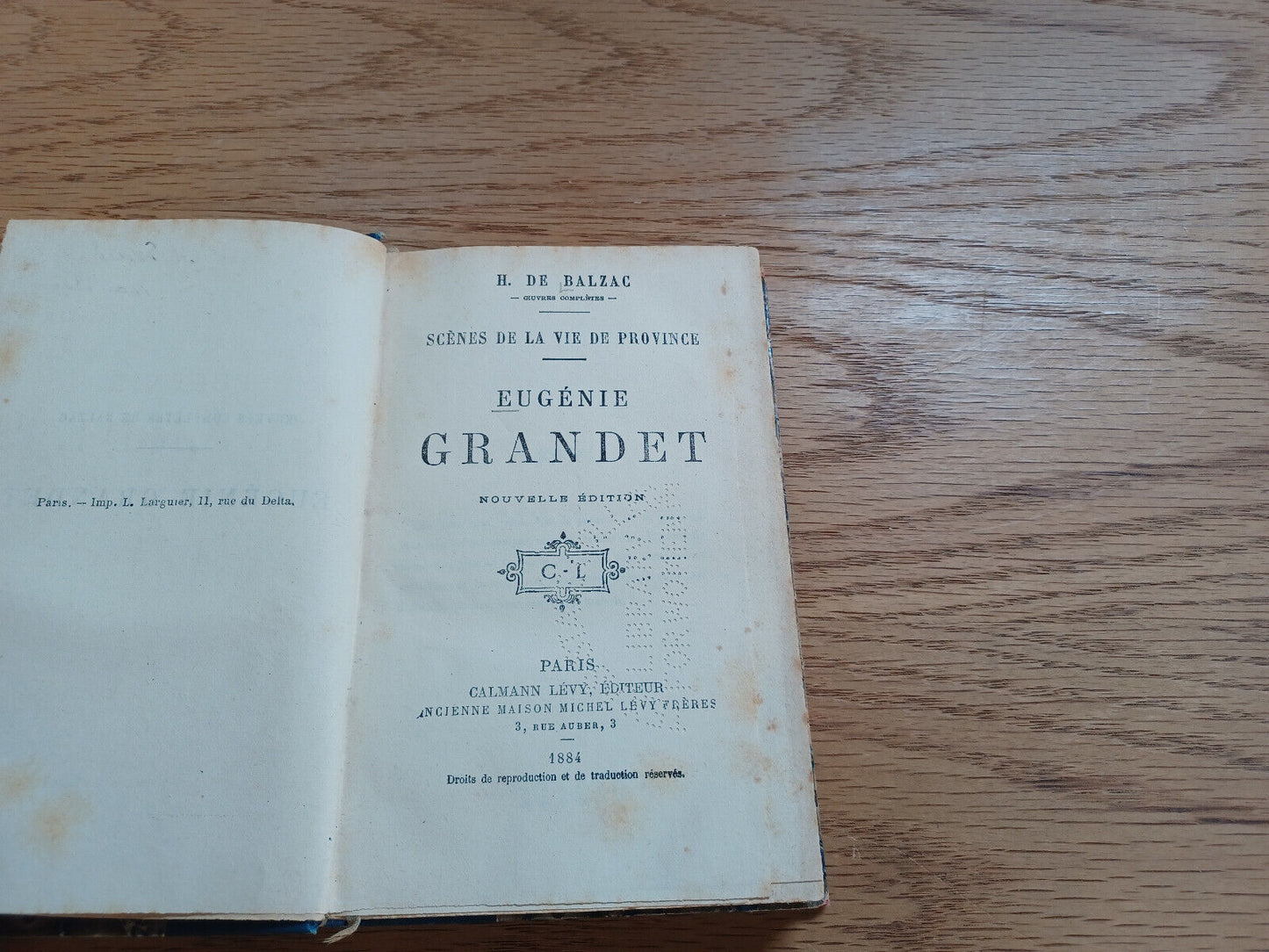 H De Balzac Scenes De La Vie De Province Eugene Grandet 1884 Nouvelle