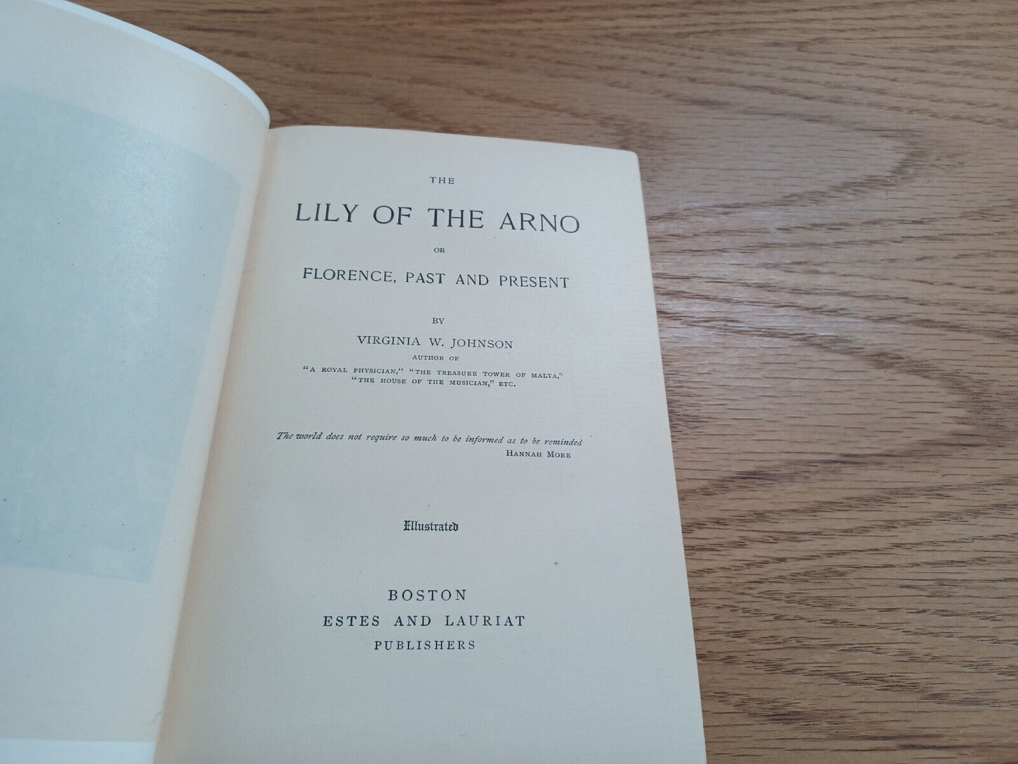 The Lily Of The Arno By Virginia W Johnson 1891