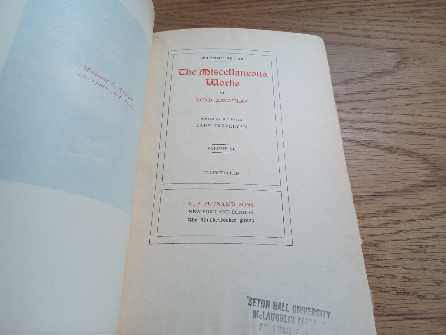 The Miscellaneous Works Of Lord Macaulay Whitehall Ed Vol Vi