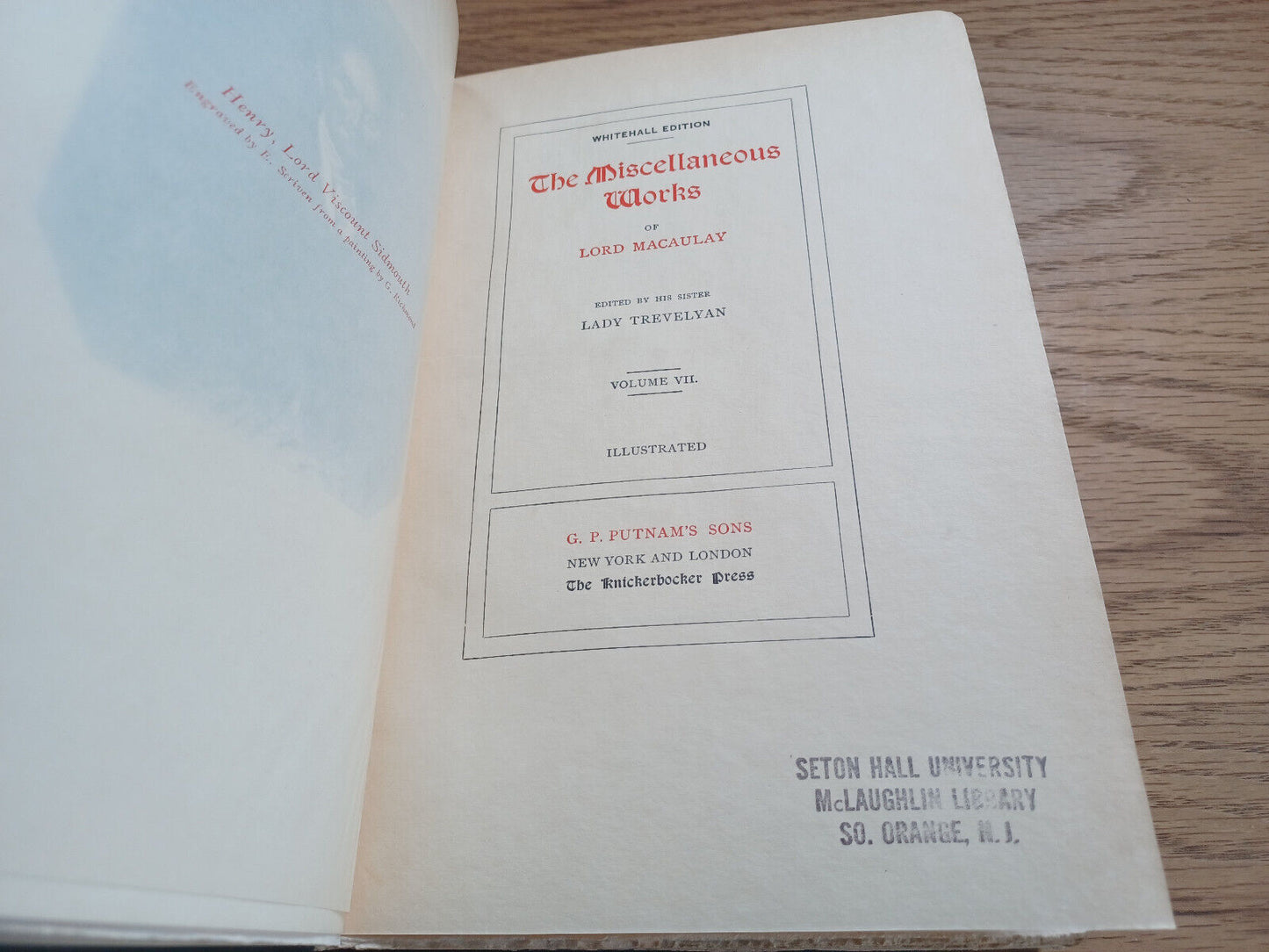 The Miscellaneous Works Of Lord Macaulay Whitehall Ed Vol Vii