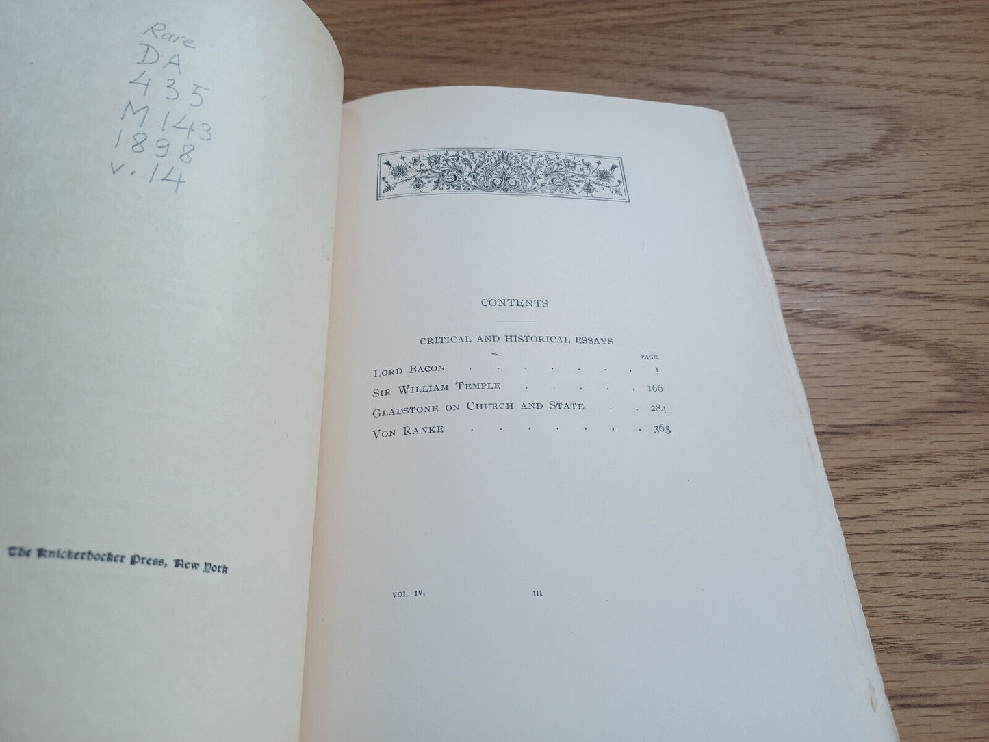 The Miscellaneous Works Of Lord Macaulay Whitehall Ed Vol Iv