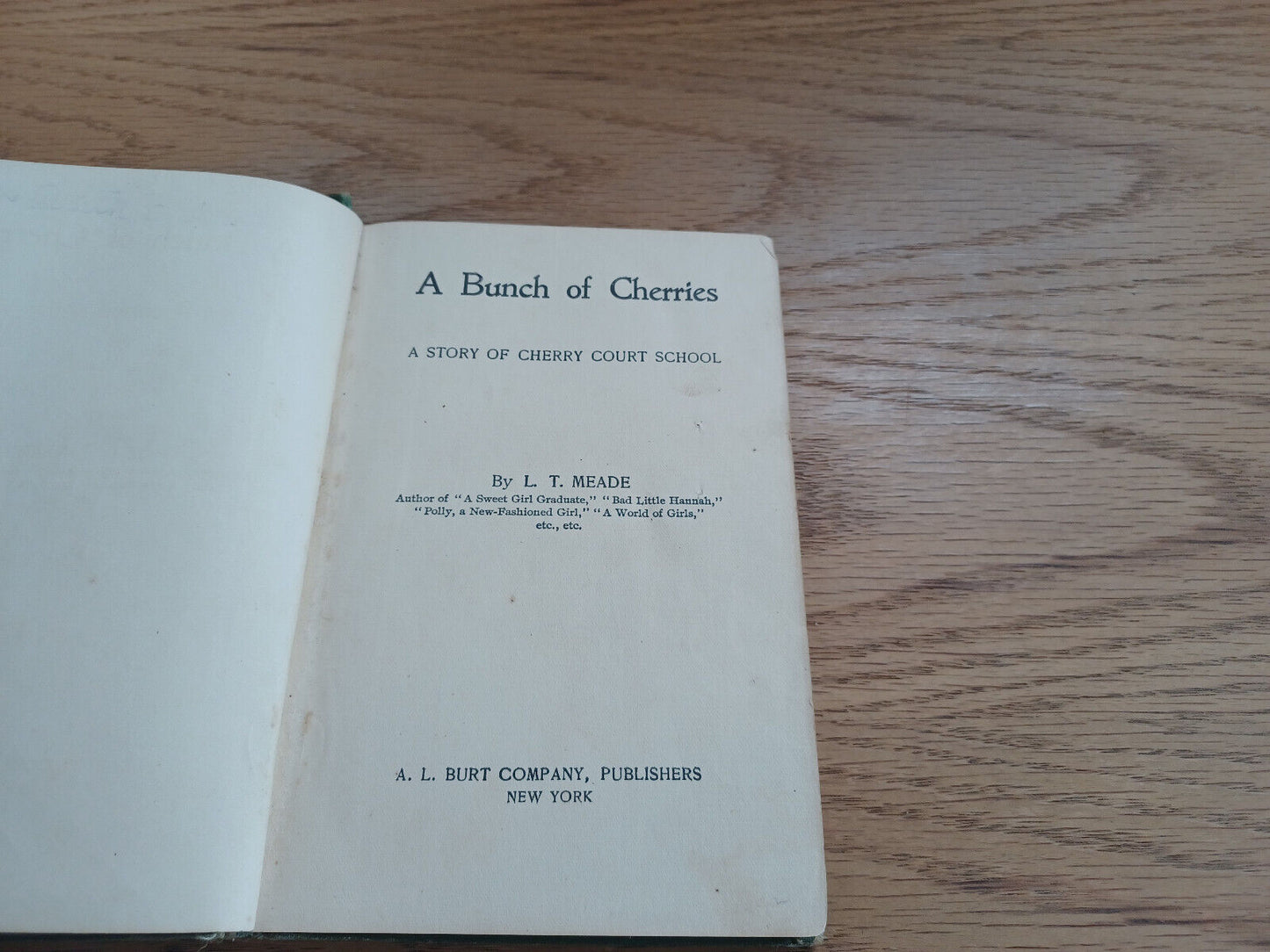 A Bunch Of Cherries By L T Meade Story Of Cherry Court School