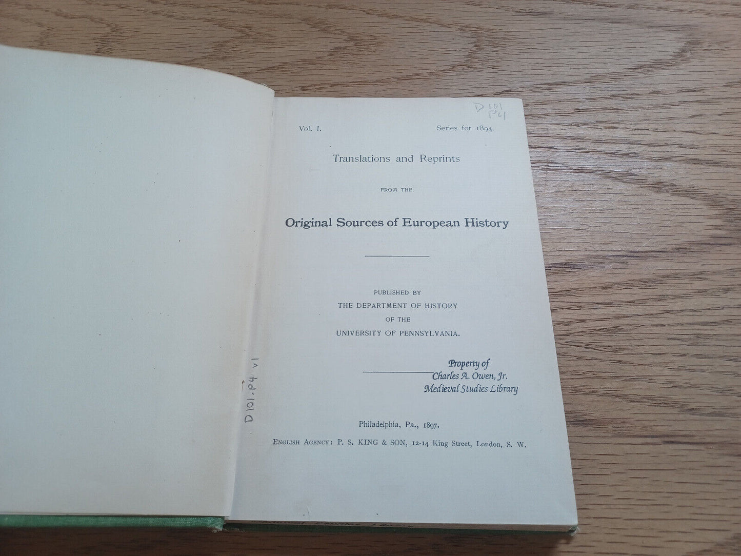 Translations And Reprints From Original Sources Of European History Vol I 1897