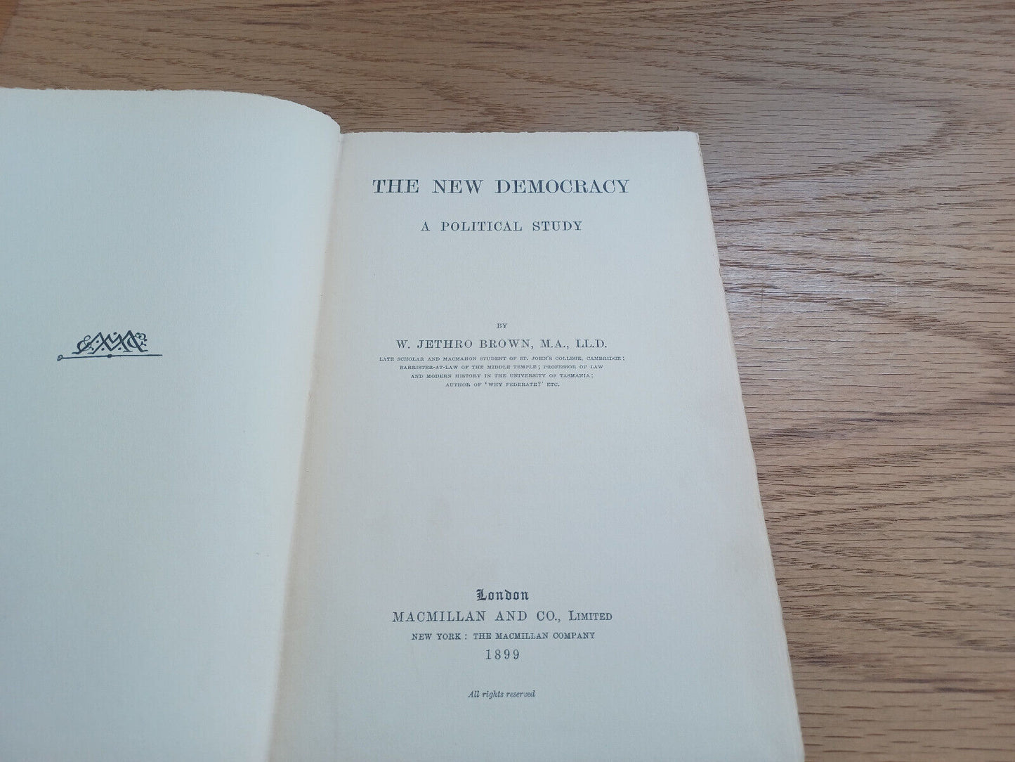 The New Democracy A Political Study W Jethro Brown 1899