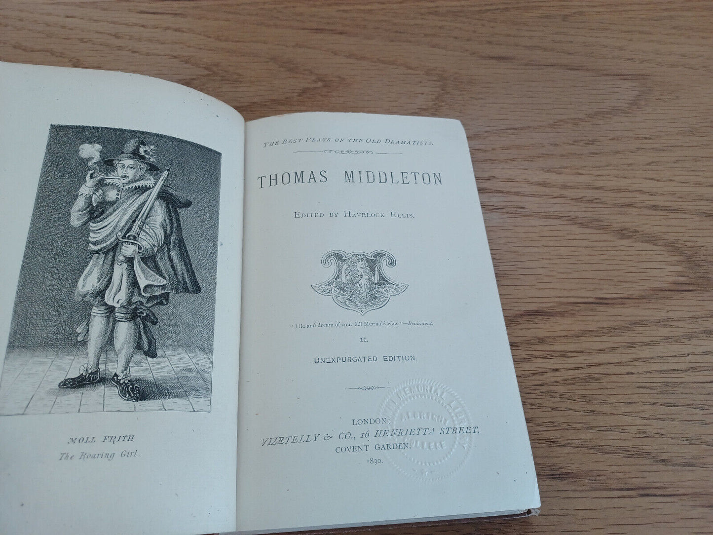 Thomas Middleton Edited By Havelock Ellis Unexpurgated Edition Ii 1890