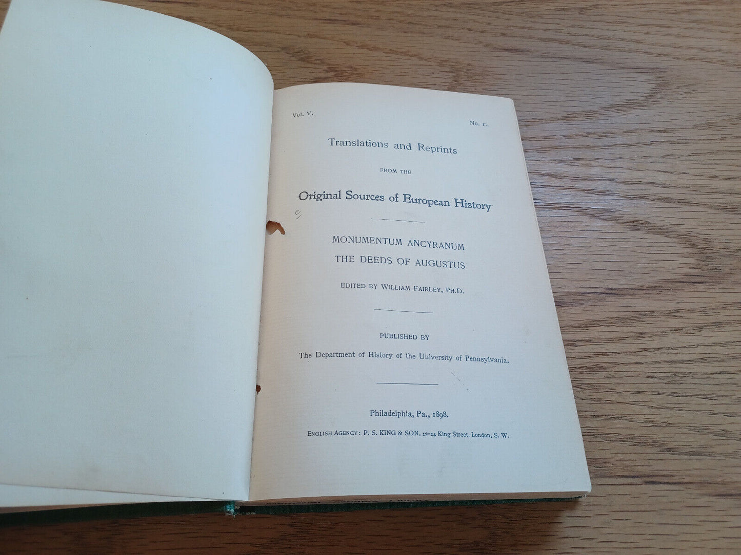 Translations And Reprints From Original Sources Of European History 1899 Vol V