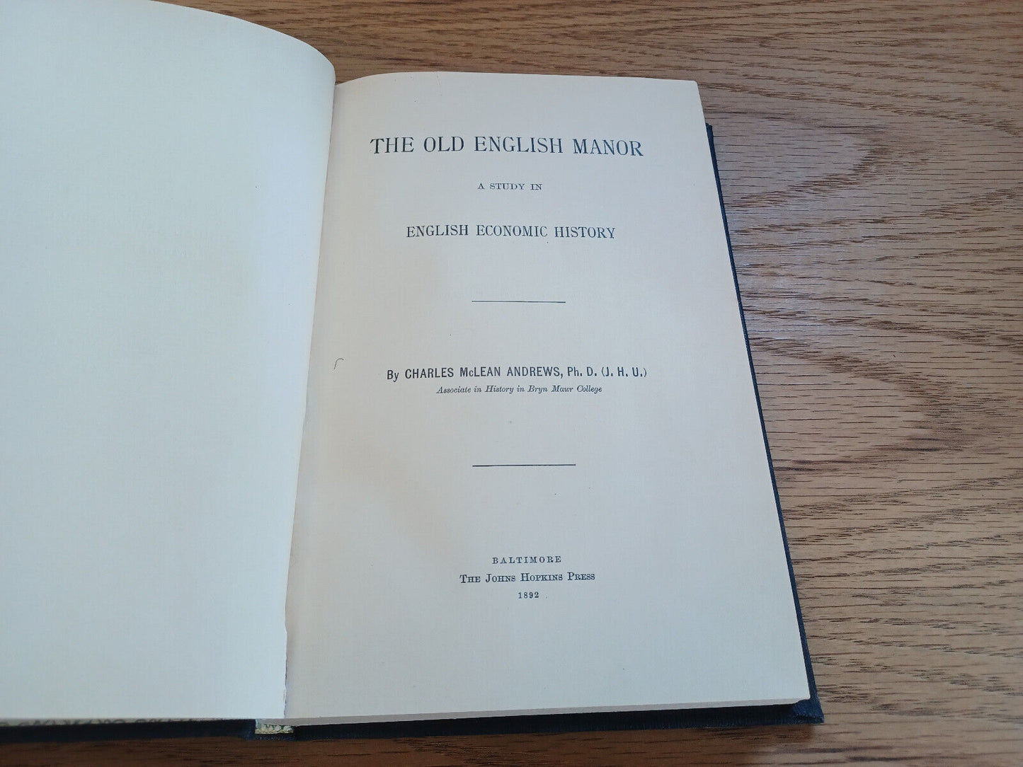 The Old English Manor A Study In English Economic History 1892