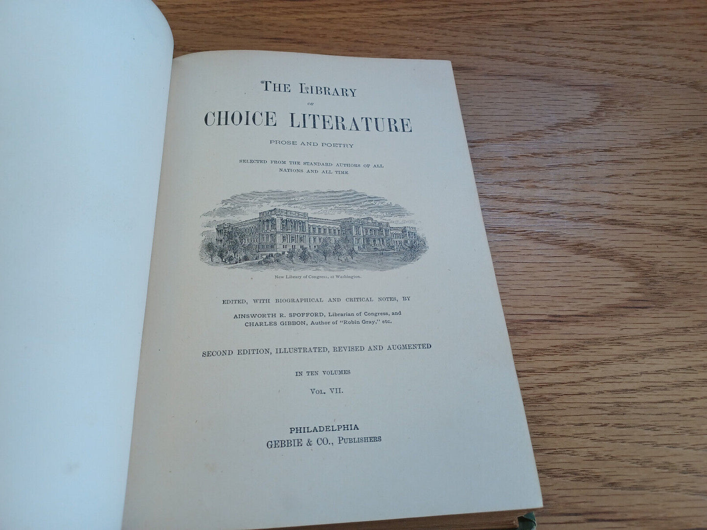 The Library Of Choice Literature Prose And Poetry Vol Vii 1888