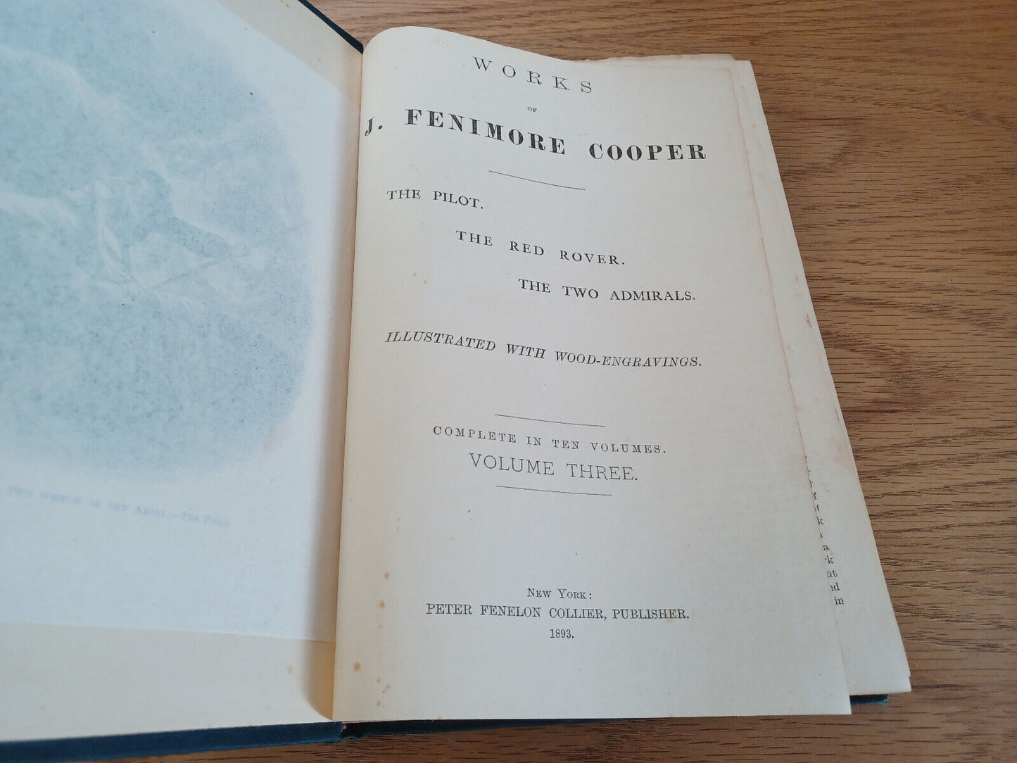 Works J Fenimore Cooper Pilot Red Rover Two Admirals Vol Three 1893