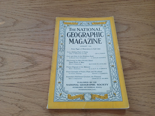 The National Geographic Magazine Volume Lxxvi Number Two 1939 August