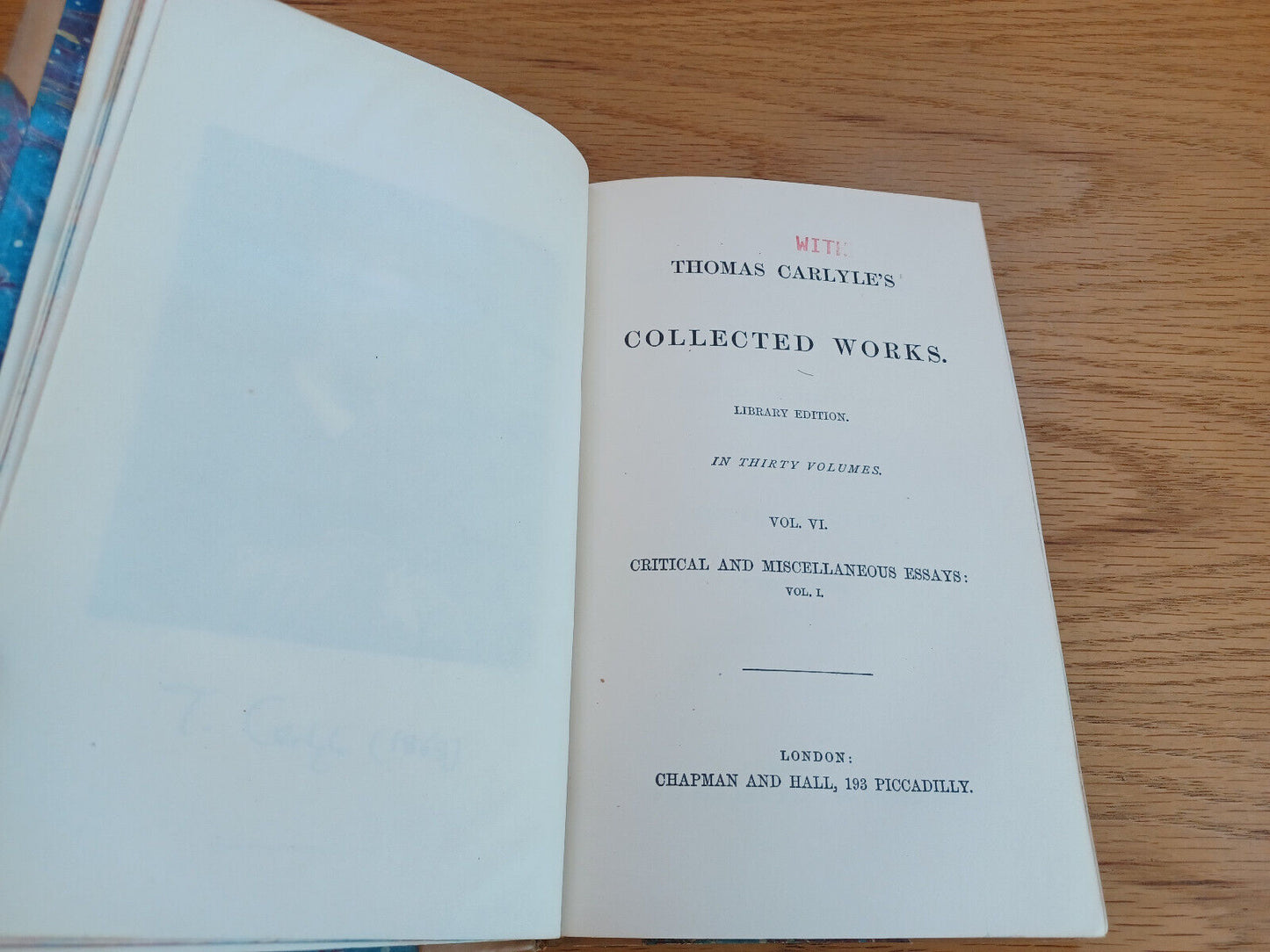 Thomas Carlyle'S Collected Works Library Edition Vol Vi 1869