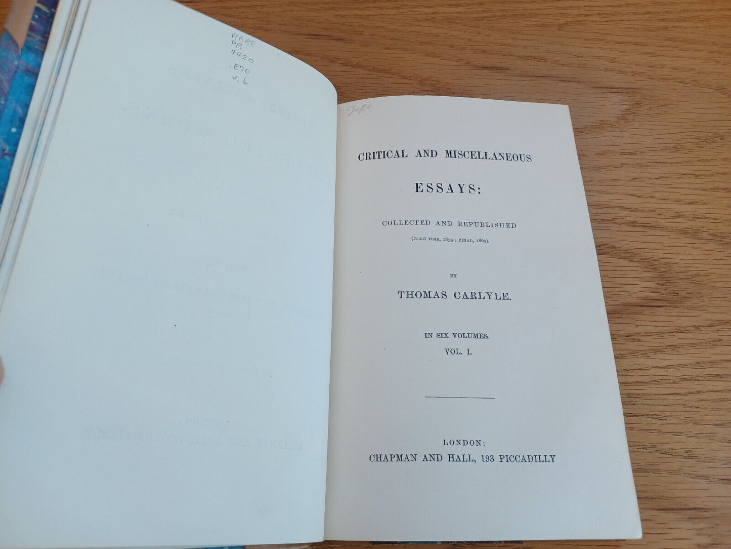 Thomas Carlyle'S Collected Works Library Edition Vol Vi 1869