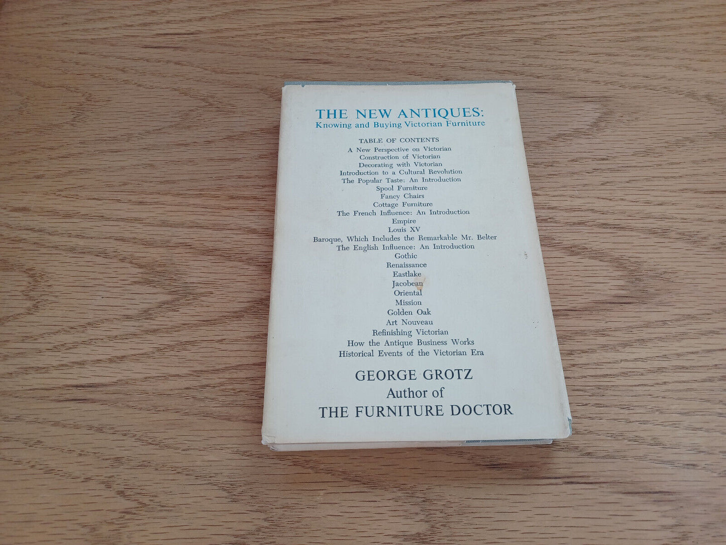 The New Antiques Victorian Furniture George Grotz 1964 Dust Jacket
