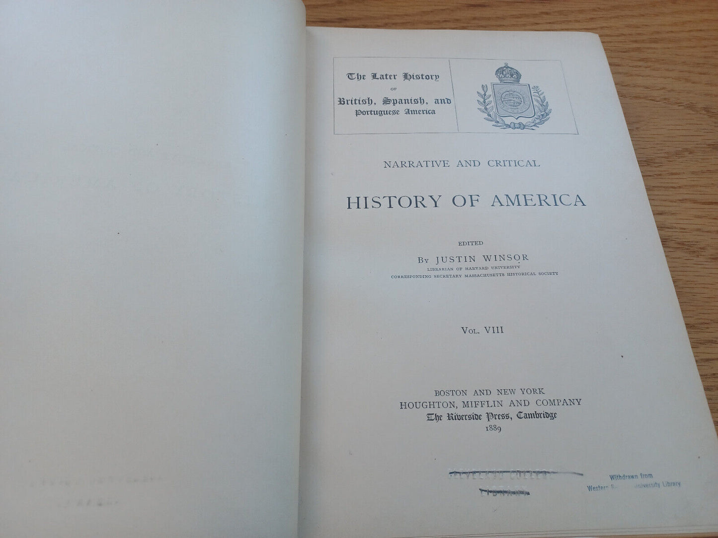 Narrative And Critical History Of America Justin Winsor Vol Viii 1889