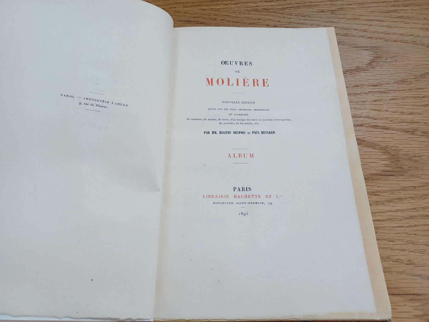 Oeuvres De Moliere Nouvelle Edition Album 1895 French