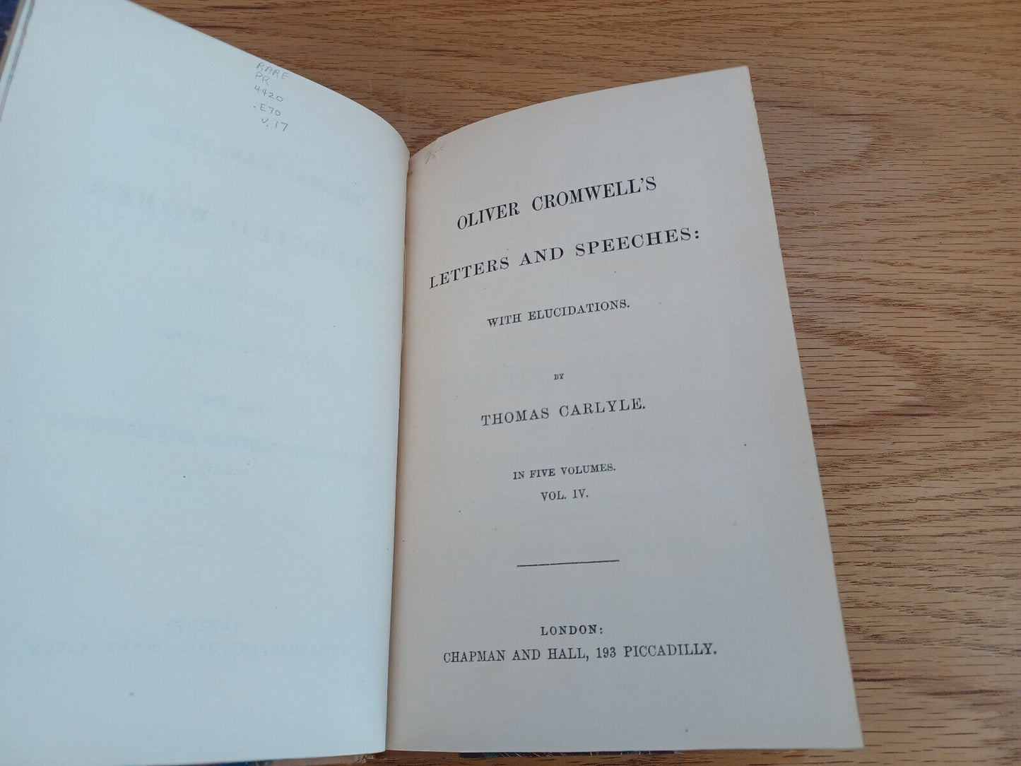 Thomas Carlyle'S Collected Works Library Edition Vol Xvii 1870