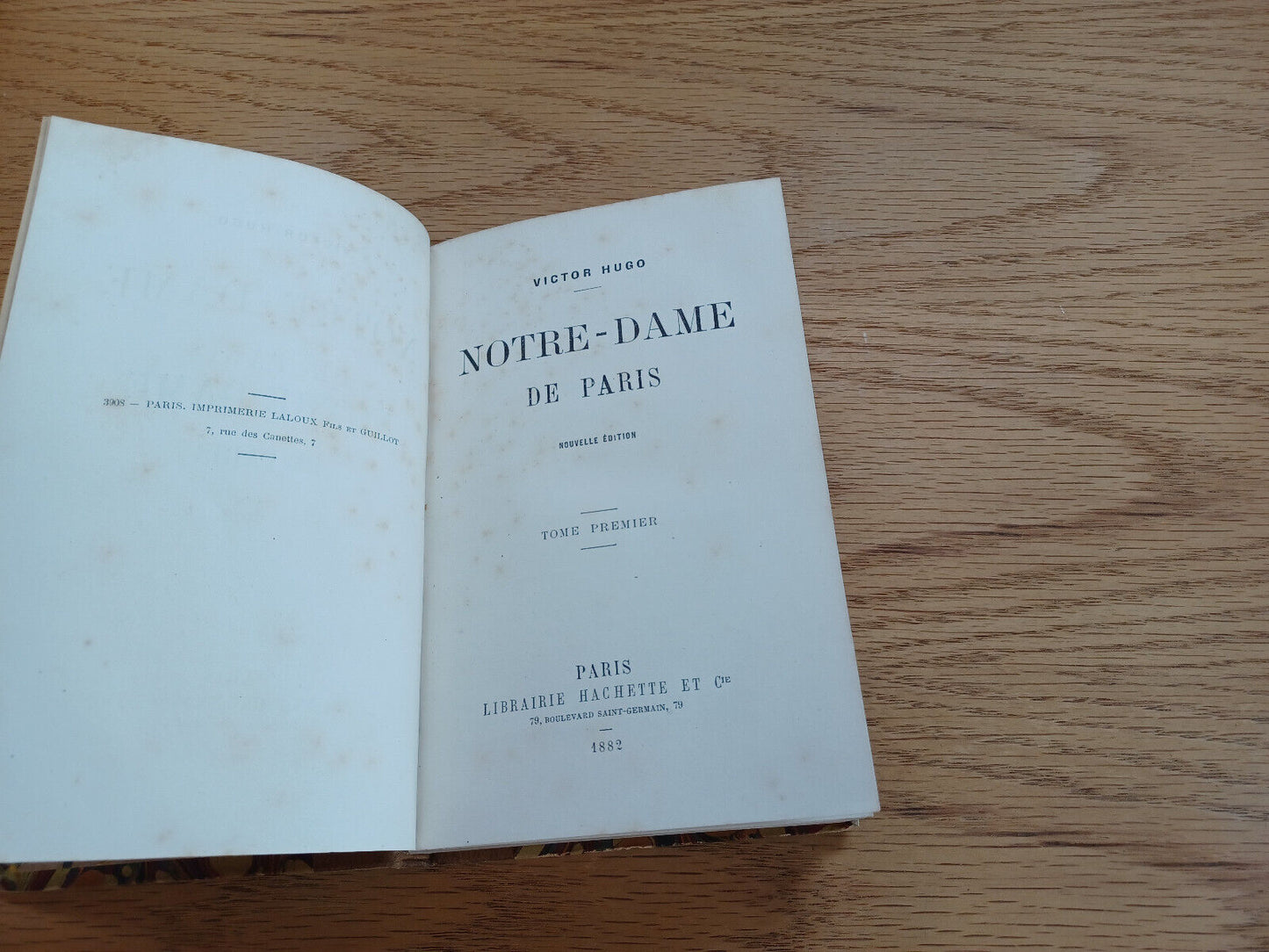 Victor Hugo De Paris Nouvelle Edition Tome Premier 1882 French