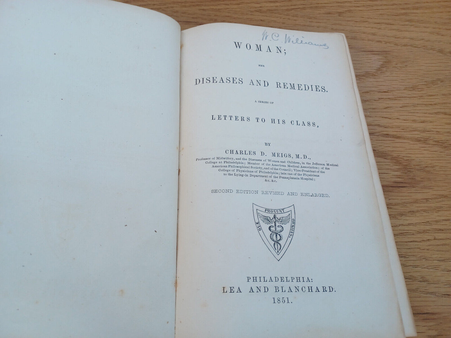 Woman Her Diseases And Remedies Charles D Meigs 1851 Second Edition