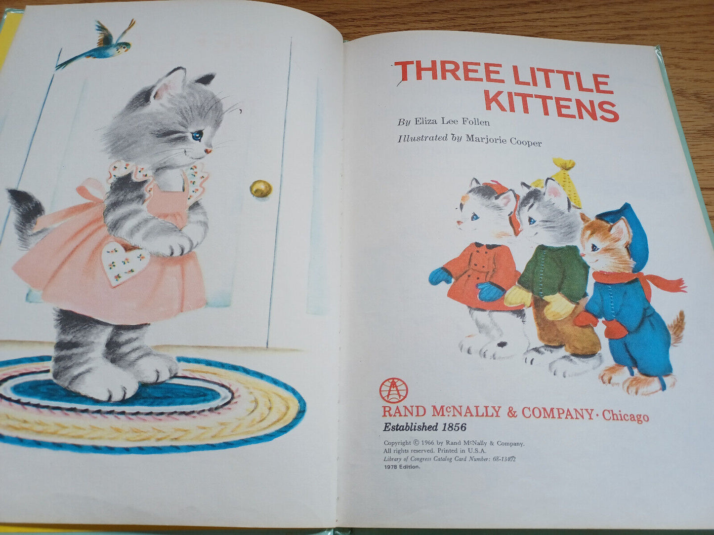 Three Little Kittens Eliza Lee Follen 1978 Hardcover