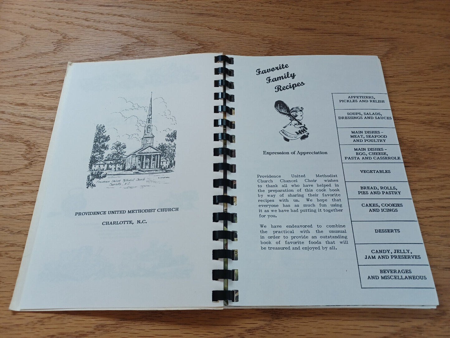 A Book Of Favorite Recipes Compiled By Providence United Methodist Church 1987
