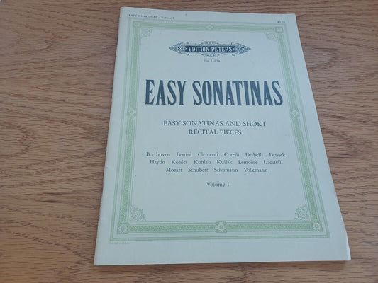 Easy Sonatinas Volume I Beethoven Bertini Clementi Paul Schafer 1980