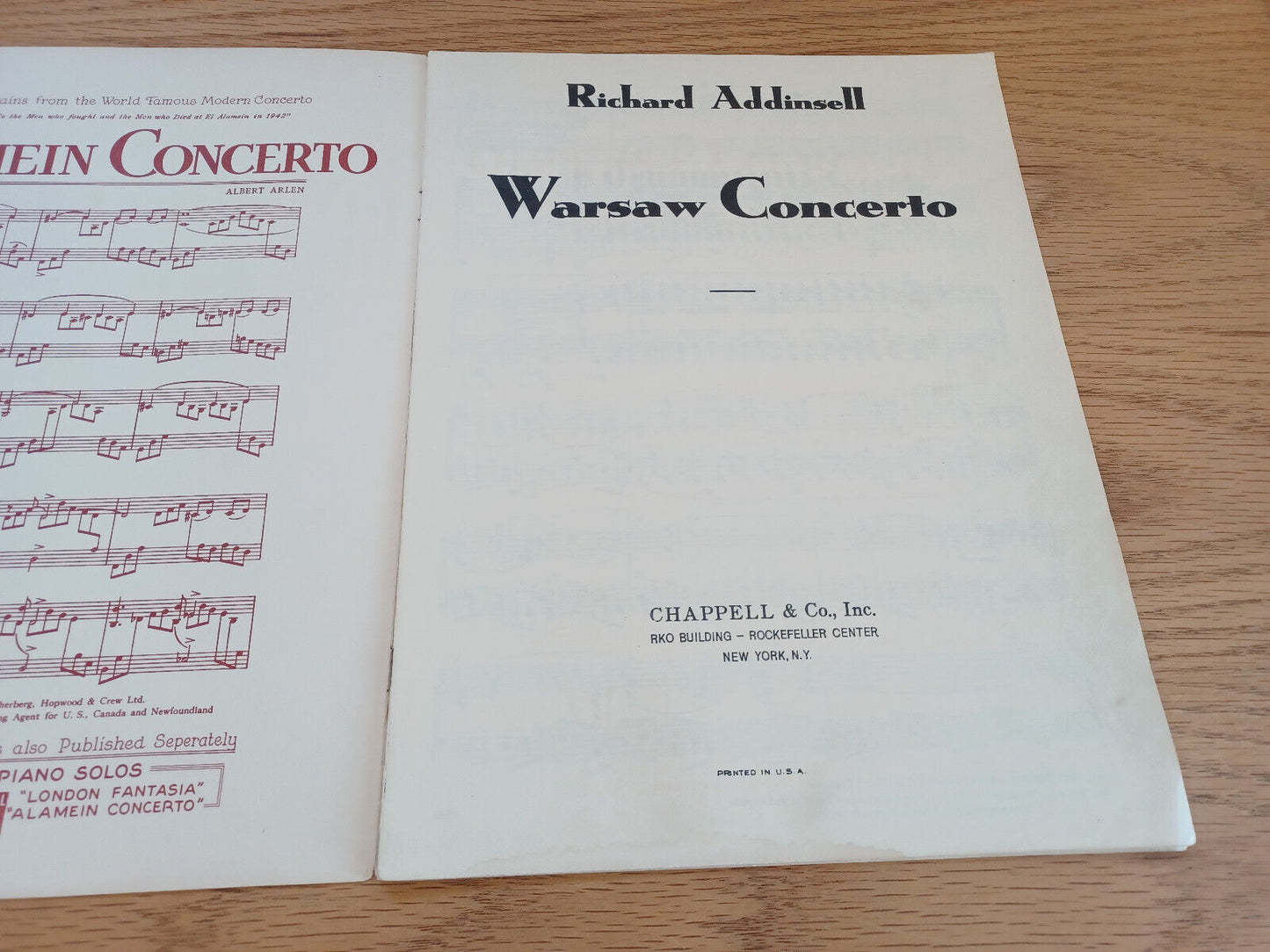 Warsaw Concerto Richard Addinsell Piano Solo 1942