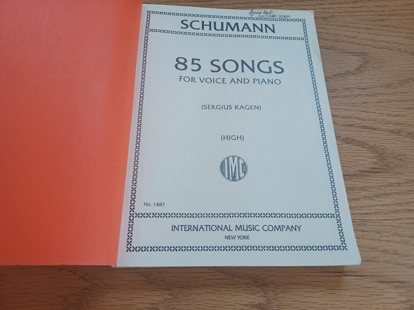 85 Songs For Voice And Piano Schumann Sergius Kagen High