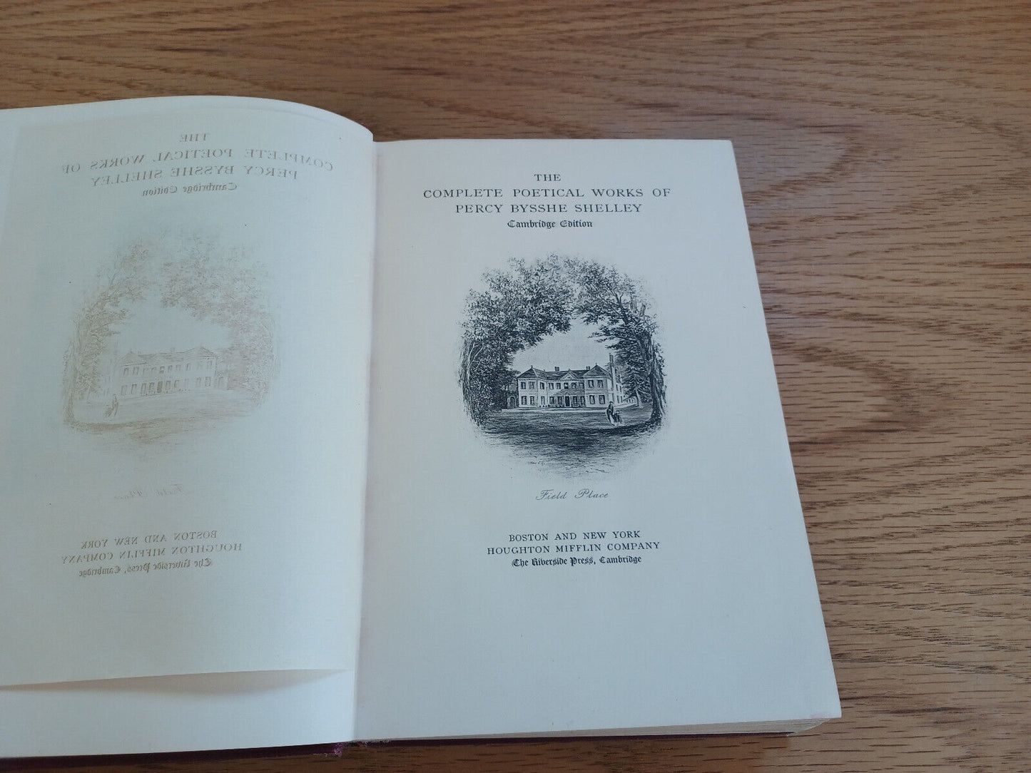 The Complete Poetical Works Of Percy Bysshe Shelley Cambridge Ed 1901